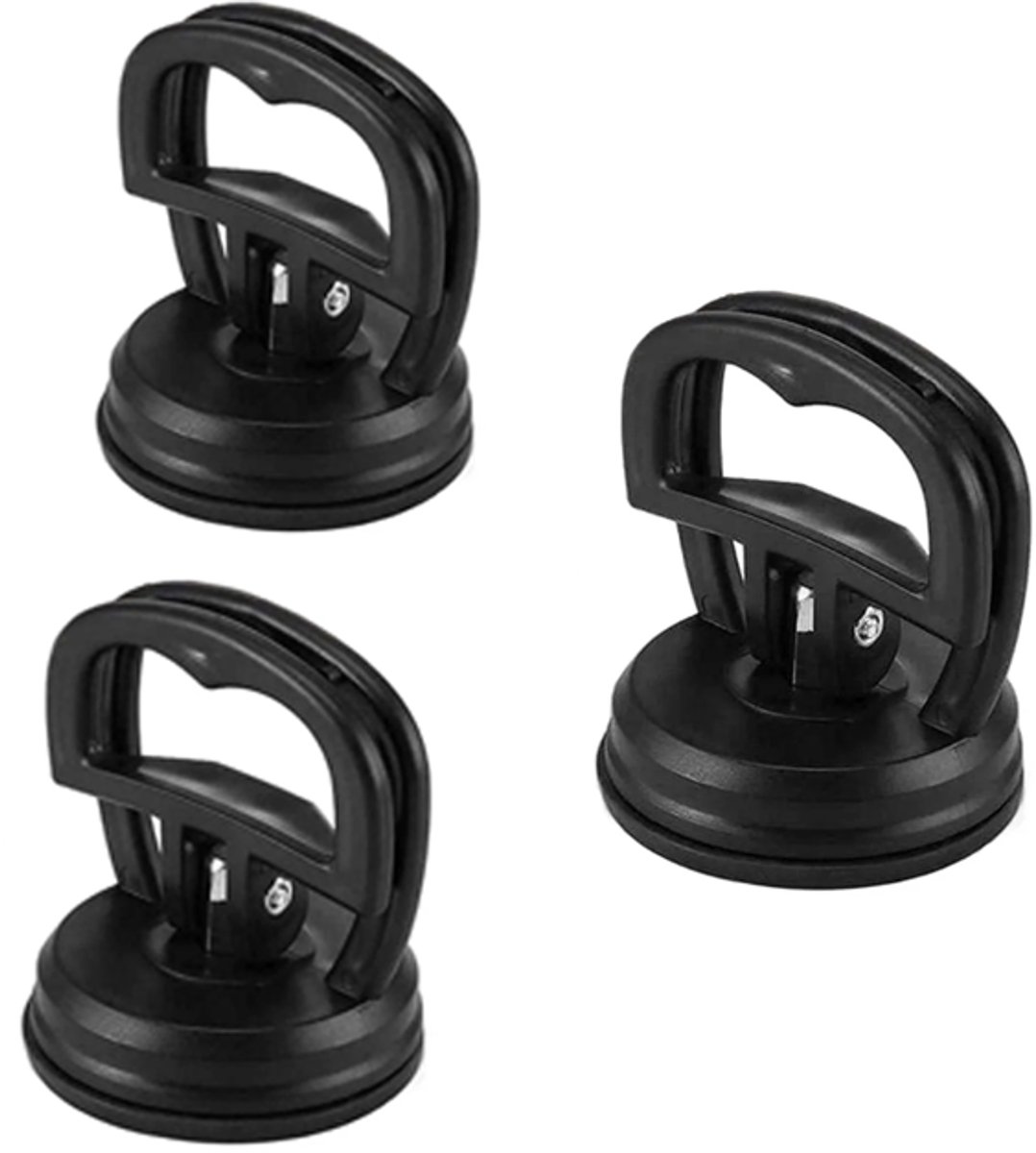 3 pieces - Mini Car Dent Remover - Suction Cup - Dent Puller - Suction Lifter - Extra Strong Suction Cups - Plate Holder - Suction Lifter - Black - 5.8cm*6.5cm - ABS - Image 1