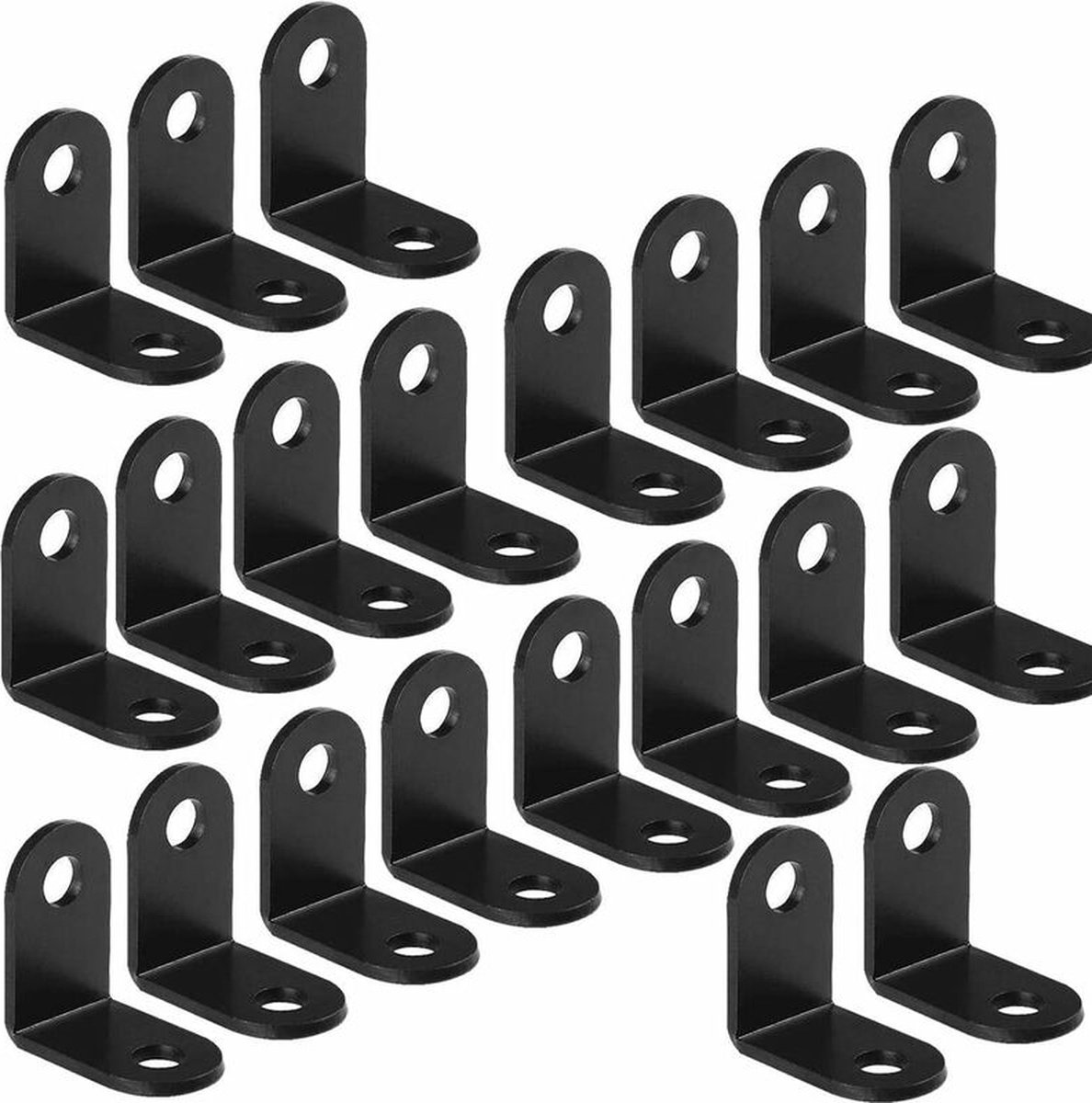 20 pieces - Corner connections - corner anchor - corner connectors - fixed bracket - corner bracket - 26x26 MM - iron - black - 90 degrees - Including screws - Image 1