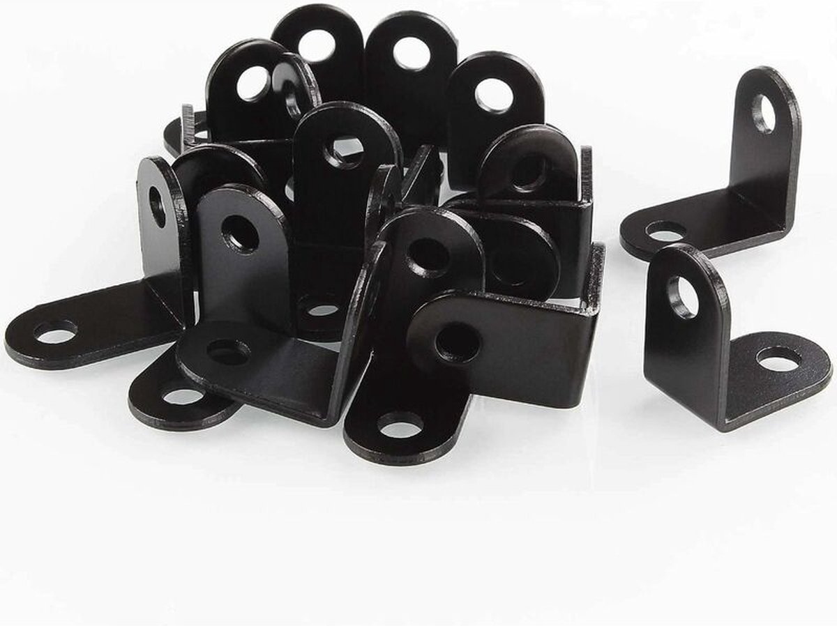20 pieces - Corner connections - corner anchor - corner connectors - fixed bracket - corner bracket - 26x26 MM - iron - black - 90 degrees - Including screws - Image 4