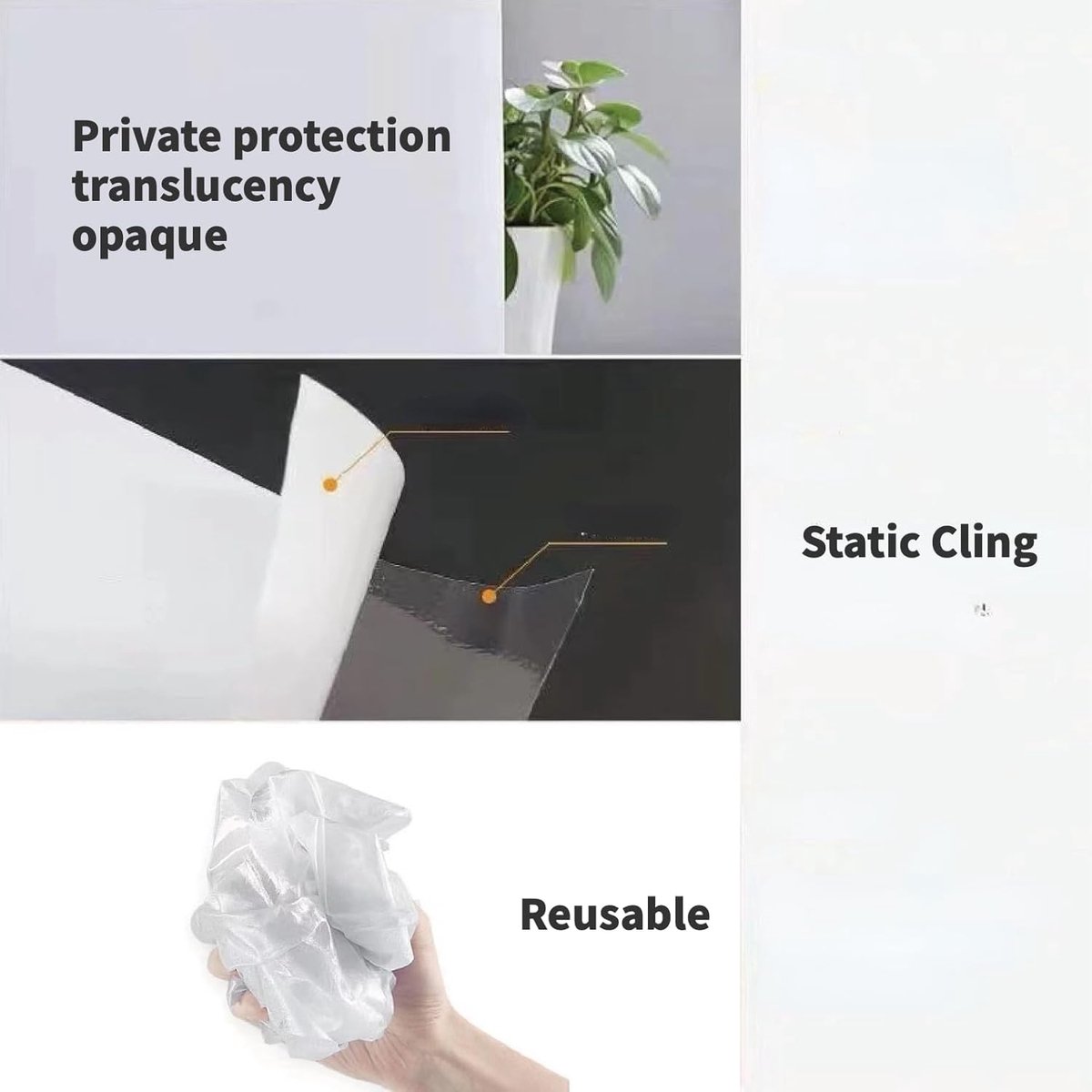 Window Film - Blackout Window Film - Sun Protection - Blackout Cloth - Black - Window Sticker - 45x100cm - Privacy Film Glass Windows - Adhesive Film Window - Image 4