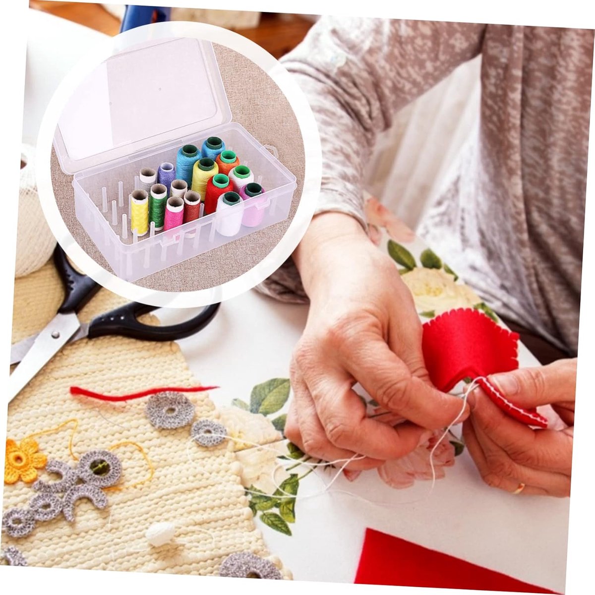 Sewing Thread Storage Box - Organizer for sewing supplies and sewing accessories - 42 spools - Image 2