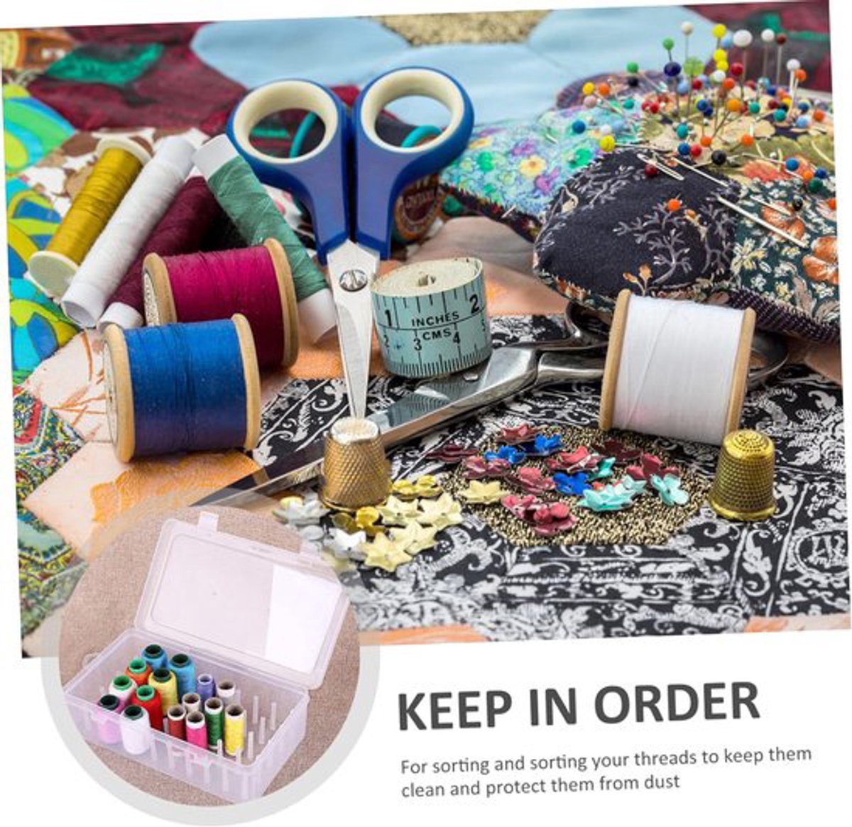 Sewing Thread Storage Box - Organizer for sewing supplies and sewing accessories - 42 spools - Image 4