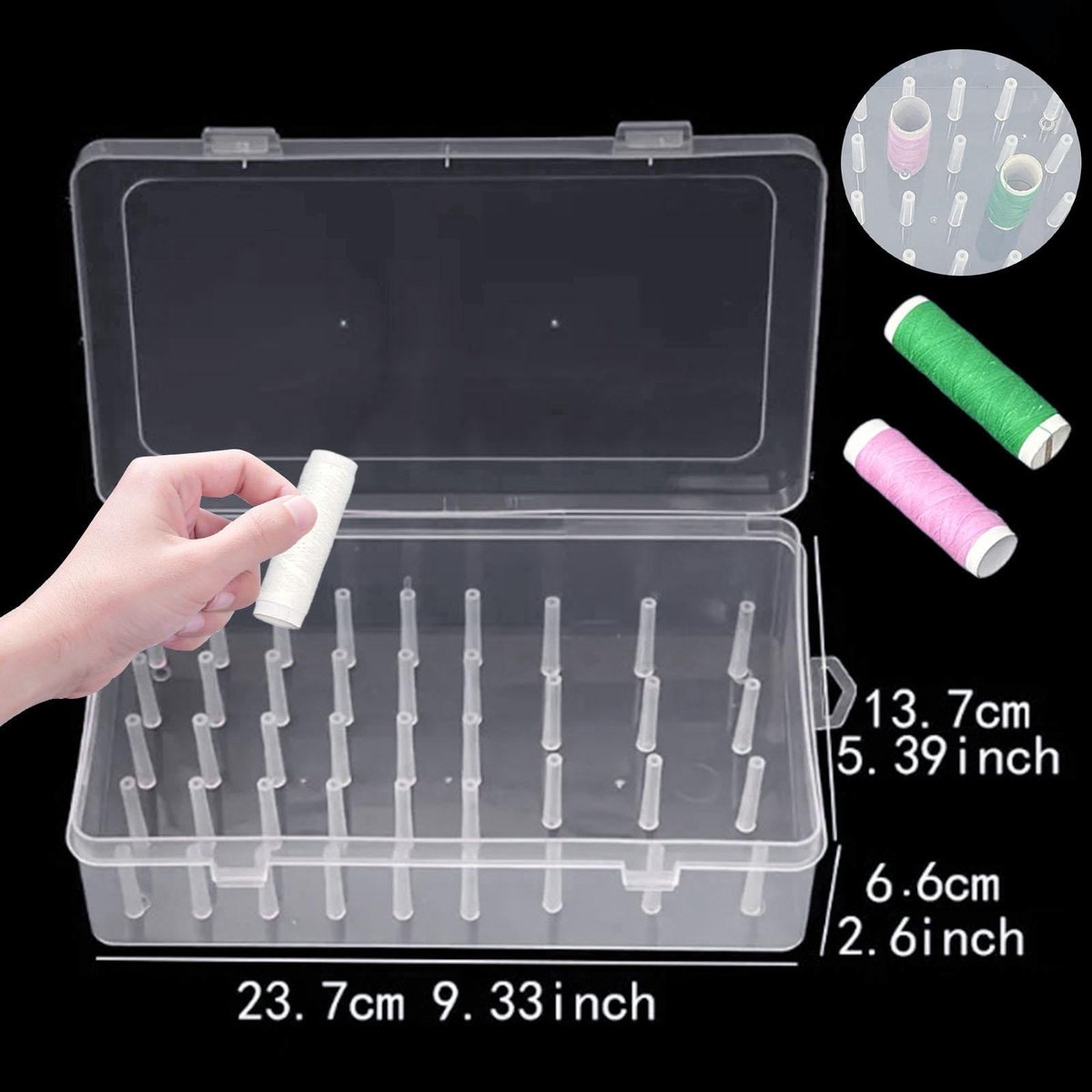 Sewing Thread Storage Box - 2 Box Organizer for Sewing Machine Thread and Sewing Accessories - DIY Sewing Kit and Sewing Basket - Image 3