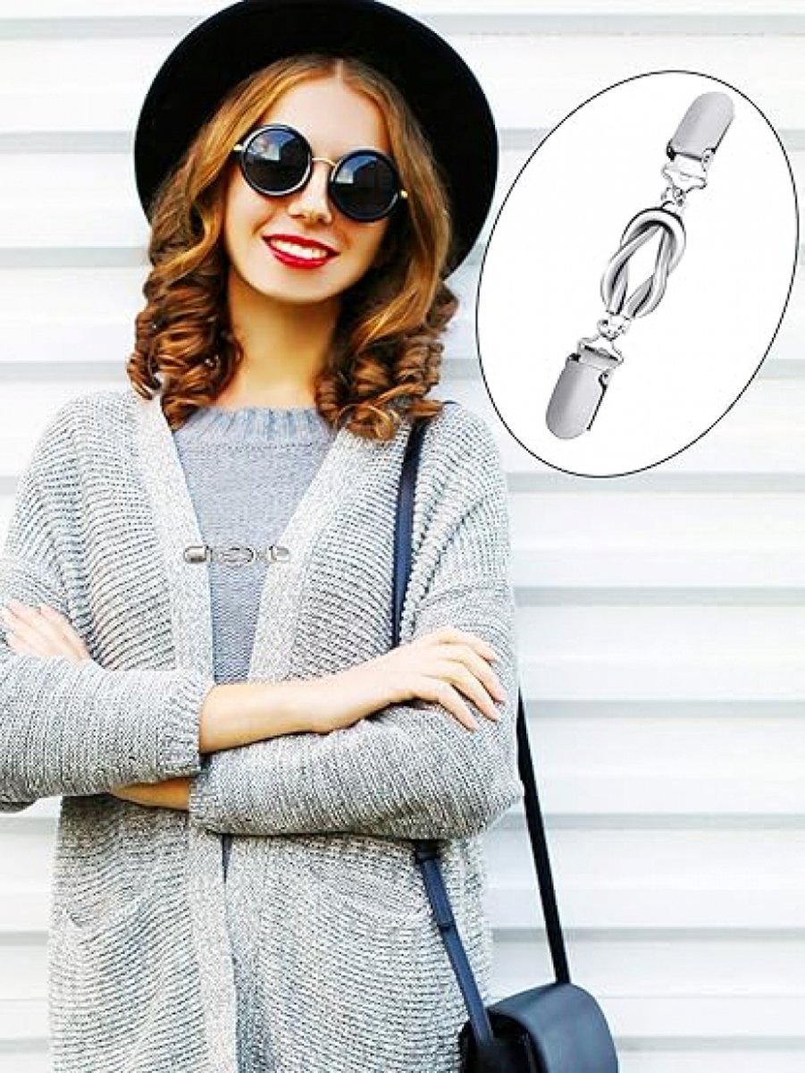6 pieces - Cardigan clasp - Brooch clip - Women's cardigan clip - Cardigan clasp - Clothes clip - Cardigan clips - Cardigan pin - Cardigan clip - Non-slip fixed buckle - for dresses, shirts, sweaters, jackets - Image 2