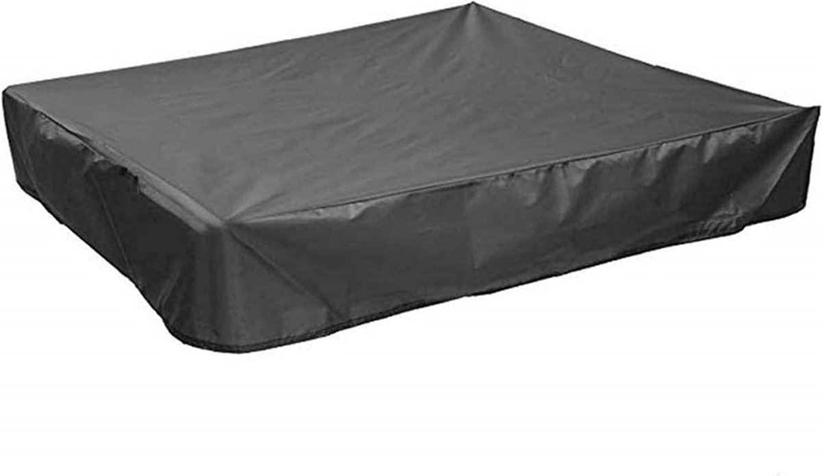 Waterproof sandpit cover - with drawstring - black - 120 x 120 x 20 cm - for sandpit, pool, patio, garden, square - Oxford cloth - waterproof, windproof, dustproof - suitable for protecting children's toys - Image 1