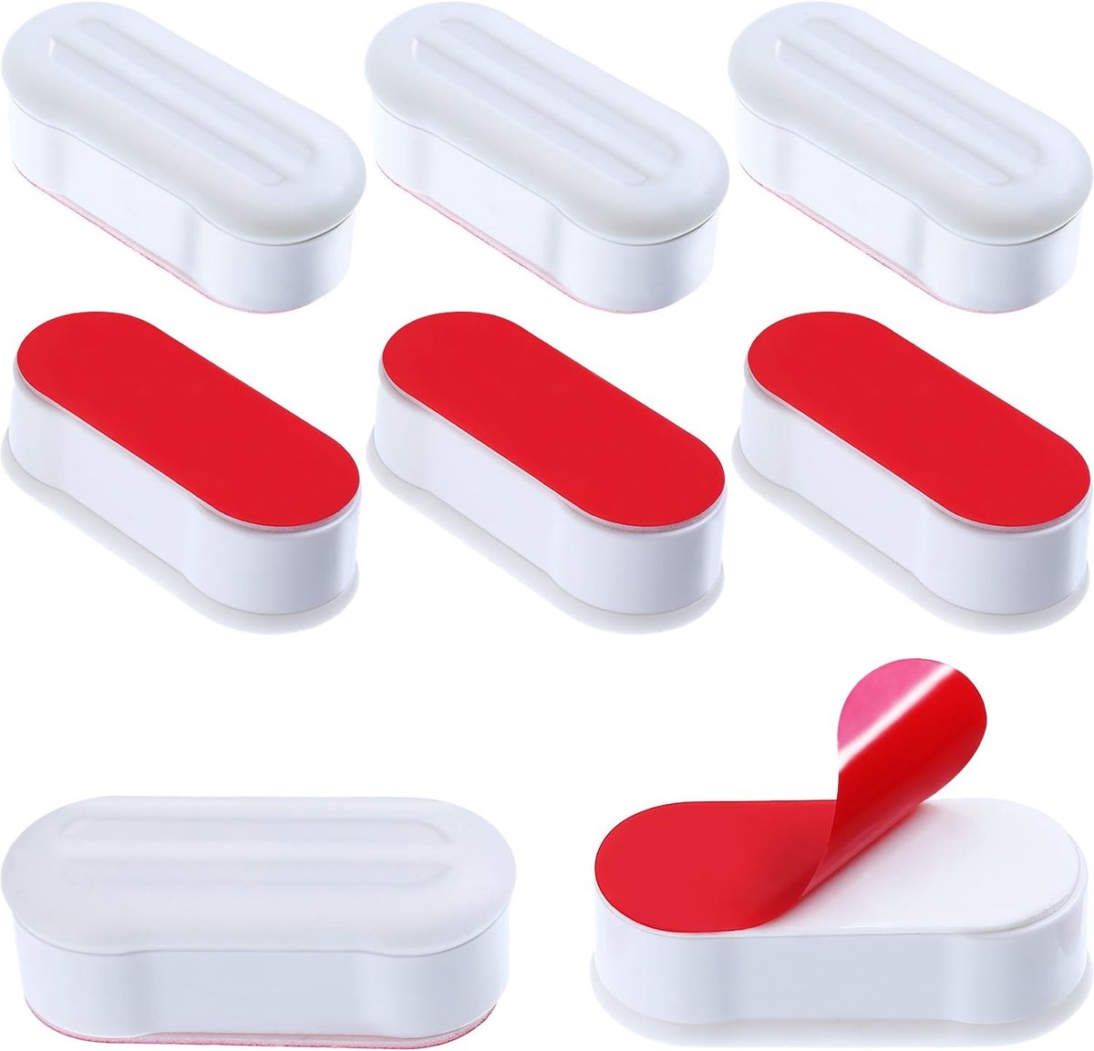 Toilet Seat Buffers - 8 Pieces - Toilet Seat Buffers - Extend Bidet Life - Toilet Seat Buffers - Silent and Soft Closing - Protect Toilet Seat - White - Self-adhesive - TPE, ABS and Plastic - Image 1