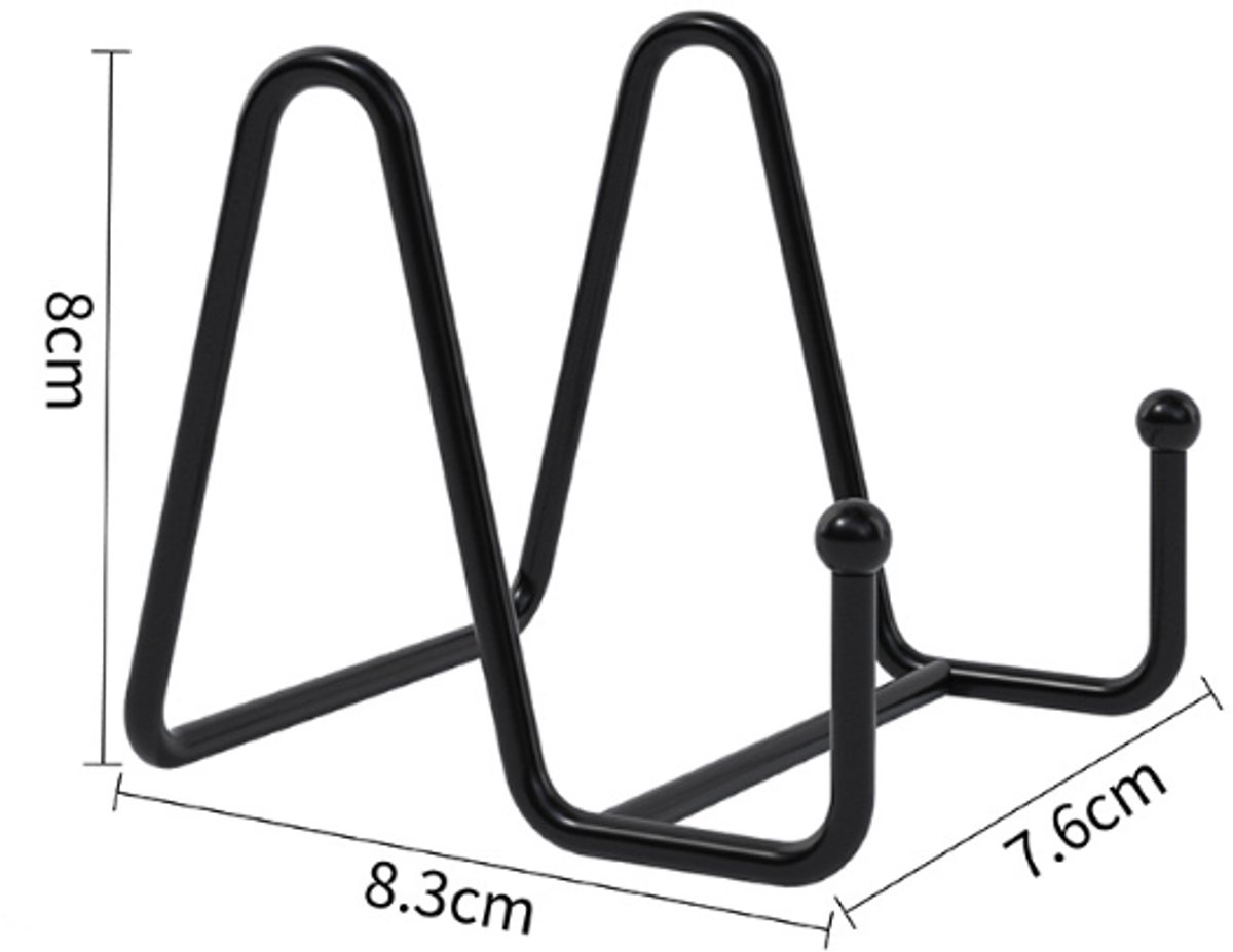 5 pieces - Plate stand - Display - Holder - Decorative plates - Books - Photo frame stand - Plates - Rack - Kitchen cabinet - Metal - black - 7.6*8.3*8 cm - Image 4