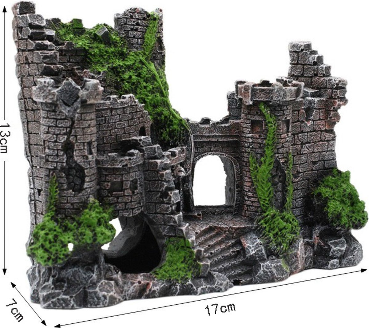 Aquarium Decoration - Ornaments - Castle - aquarium - Castle Aquarium Castle Decoration Hiding House - 17 x 6 x 13 cm - Image 5