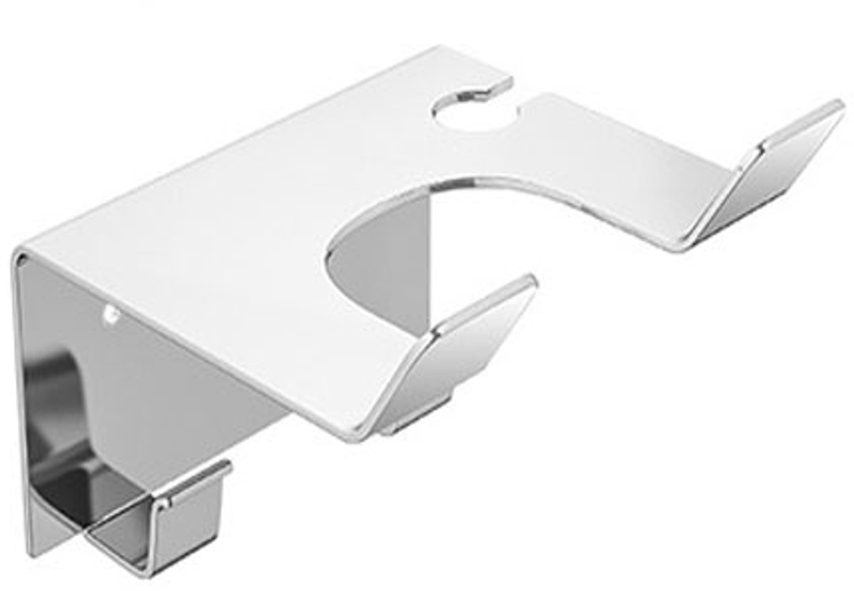 Hairdryer holder - hair dryer holder - Hairdryer Holder - Hairdryer Wall Bracket - Universal - wall mount - 11.5*9.5*5.5cm - metal - wall mount - Bathroom accessories - silver - Image 1