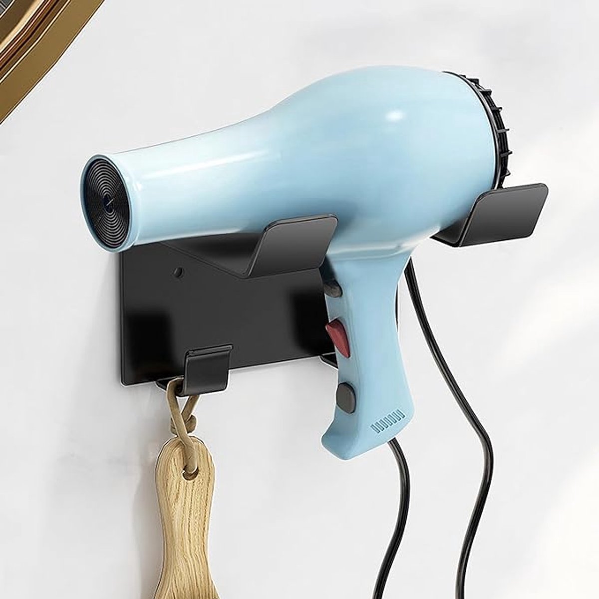 Hairdryer holder - Hairdryer holder - Hairdryer holder - Hairdryer wall bracket - Universal - wall bracket - 11.5*9.5*5.5cm - metal - wall bracket - Bathroom accessories - White - Image 4