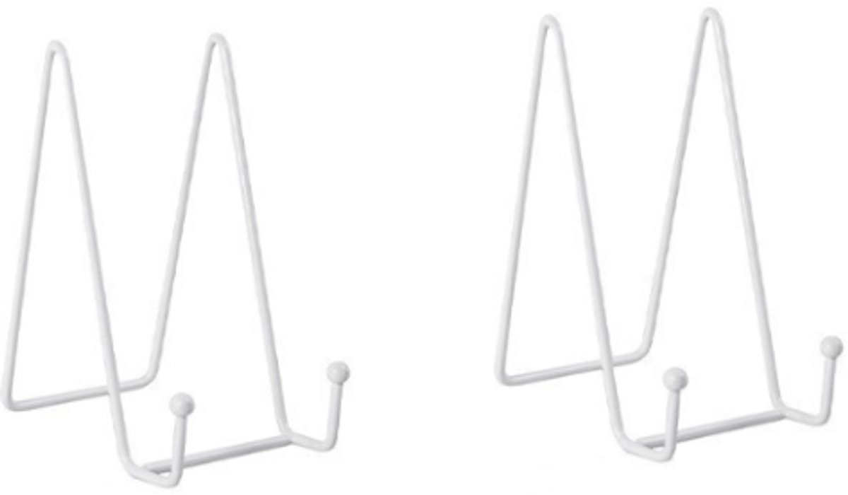 pieces - Plate stand - Display - Holder - Decorative plates - Books - Photo frame stand - Plates - Rack - Kitchen cabinet - Metal - white - 7.5*14 cm - Image 1