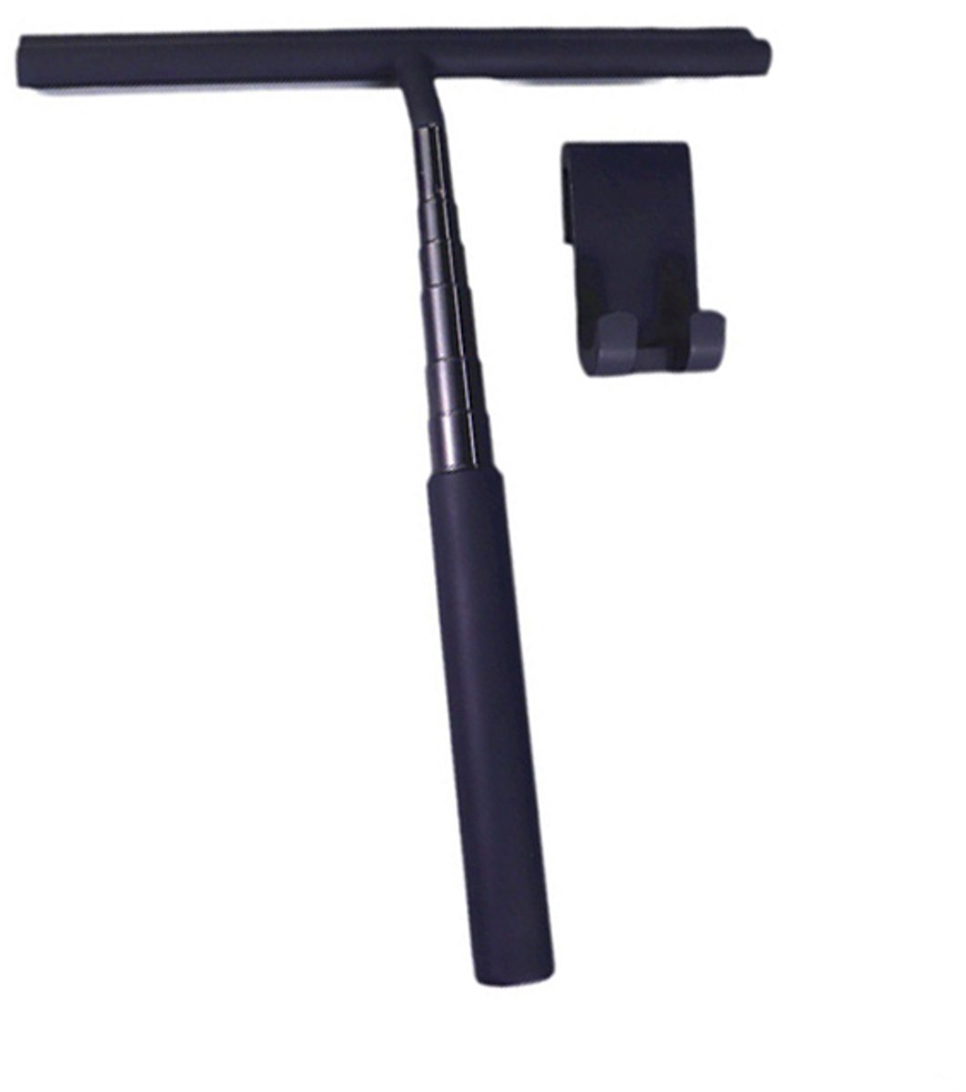 Extendable Shower Squeegee - Shower Squeegee with Holder - Squeegee Shower with 97 cm Telescopic Rod - Aluminum + Silicone - Squeegee - Window Squeegee Shower Squeegee - Squeegee Shower for Shower Doors, Mirrors, Windows, Tiles, Car Windows, Glass Cleanin - Image 1