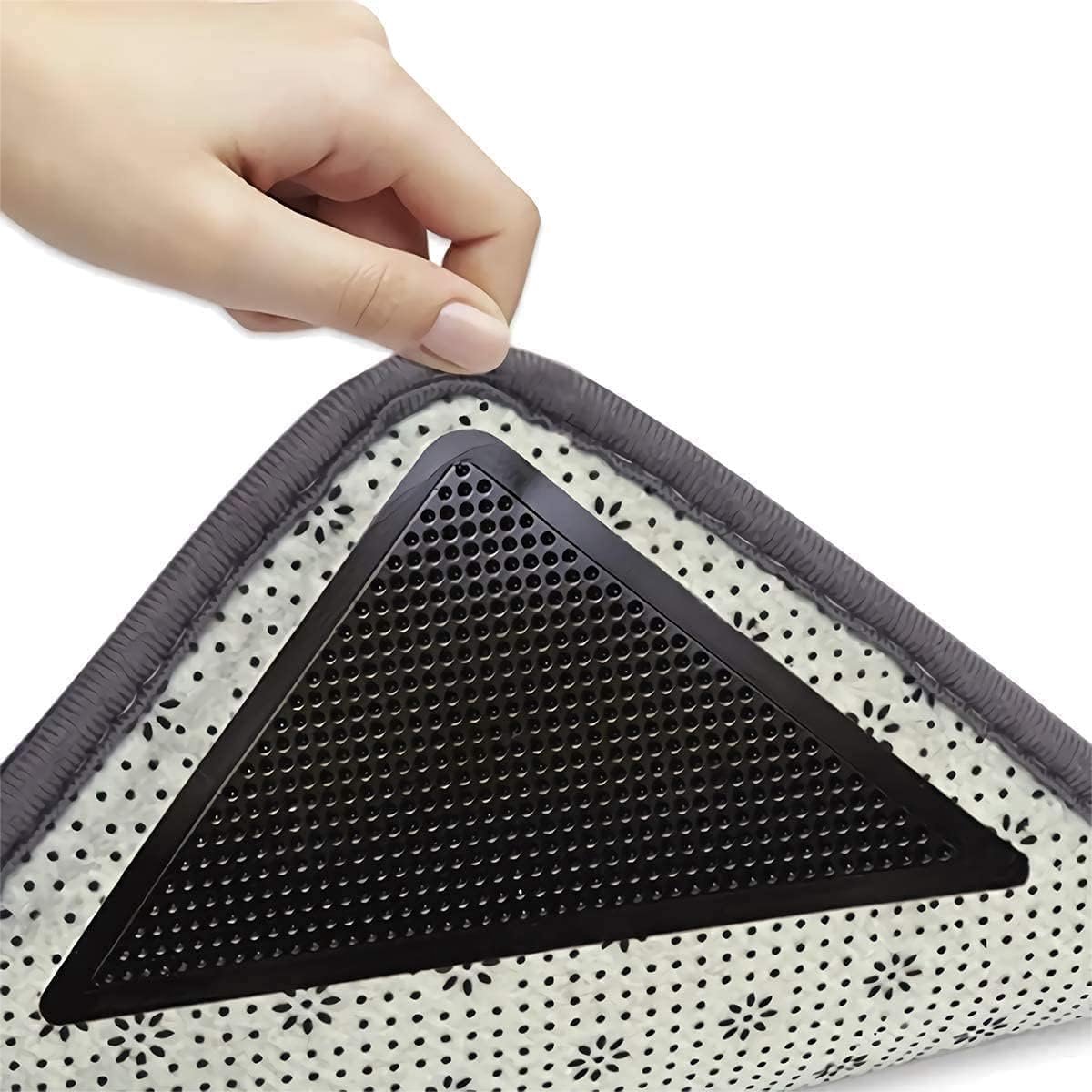 Anti-slip corners - Carpet tape - Carpet grippers - 8 pieces - Anti-slip mat, rug, carpet - Reusable pads - Self-adhesive double-sided - Image 1