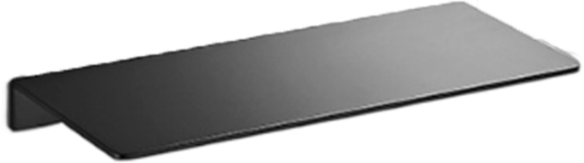 Bathroom shelf - Wall shelf - for wall storage - for bathroom, living room, kitchen, bedroom - 20*12*3cm - Space Aluminum - black - no drilling required - Image 1