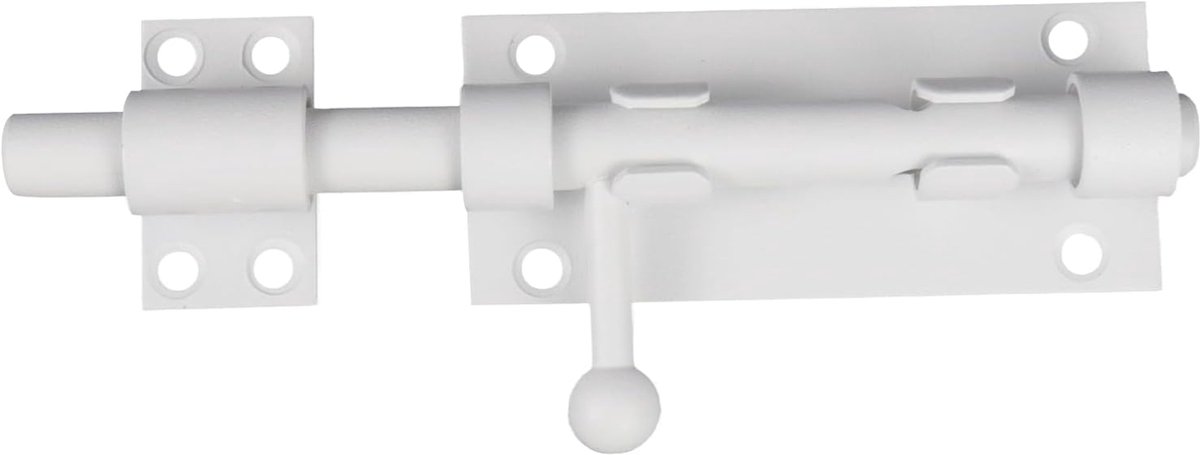 Sliding lock - Sliding lock - Sliding bolt - Gate bolt - Door lock - Bolt - Door bolt - Door lock - Plate bolt - 5 inch - Stainless steel - white - for shed gate storage, garden house door, cupboard - Image 1