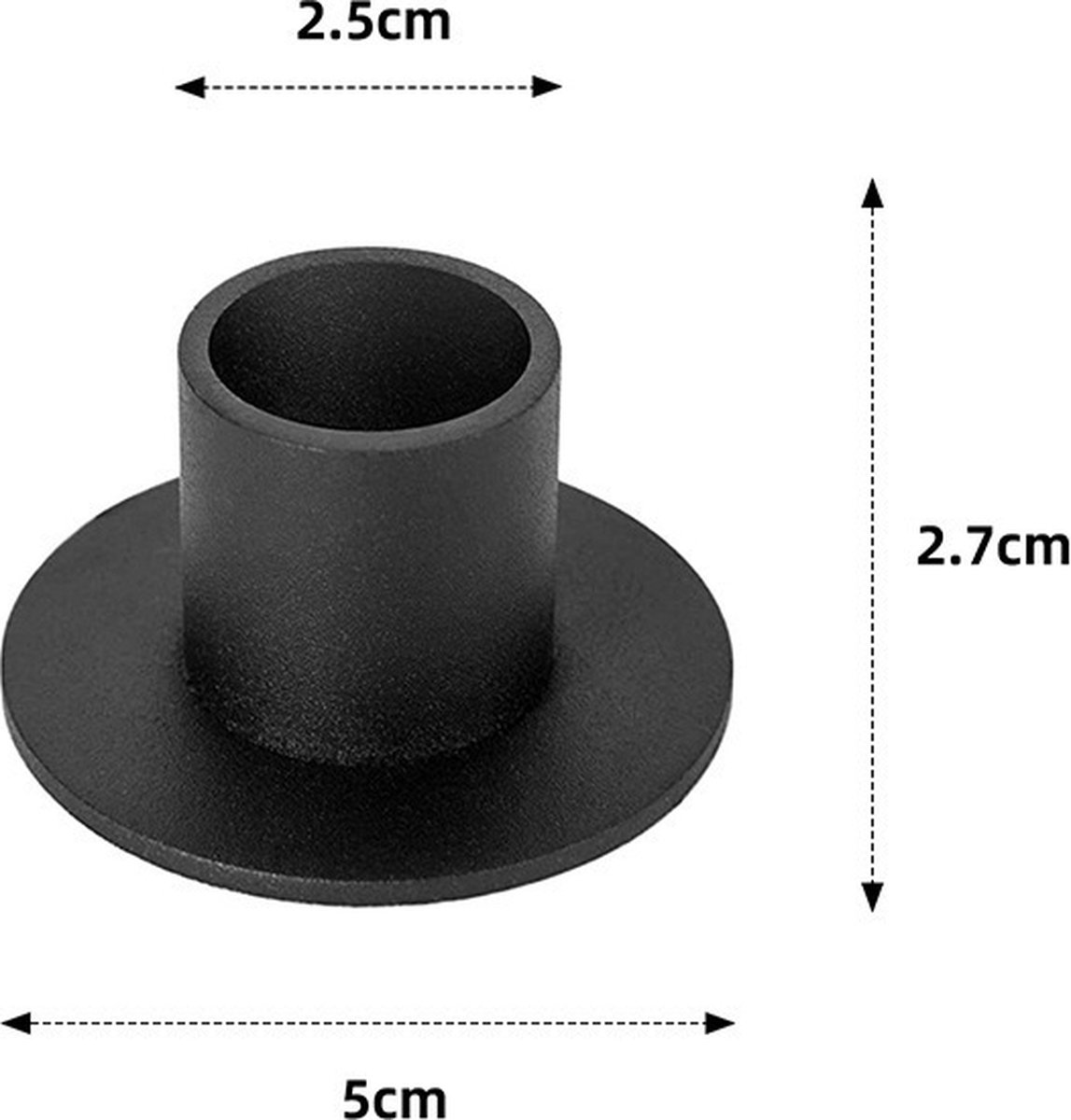 Candlesticks - 4 pieces - Φ2.5 cm - Candle holders - Candle stand - Candle coaster - Home accessories - Decorative accessories - Iron - Black - Tea light holder - Candle shelf - Image 5