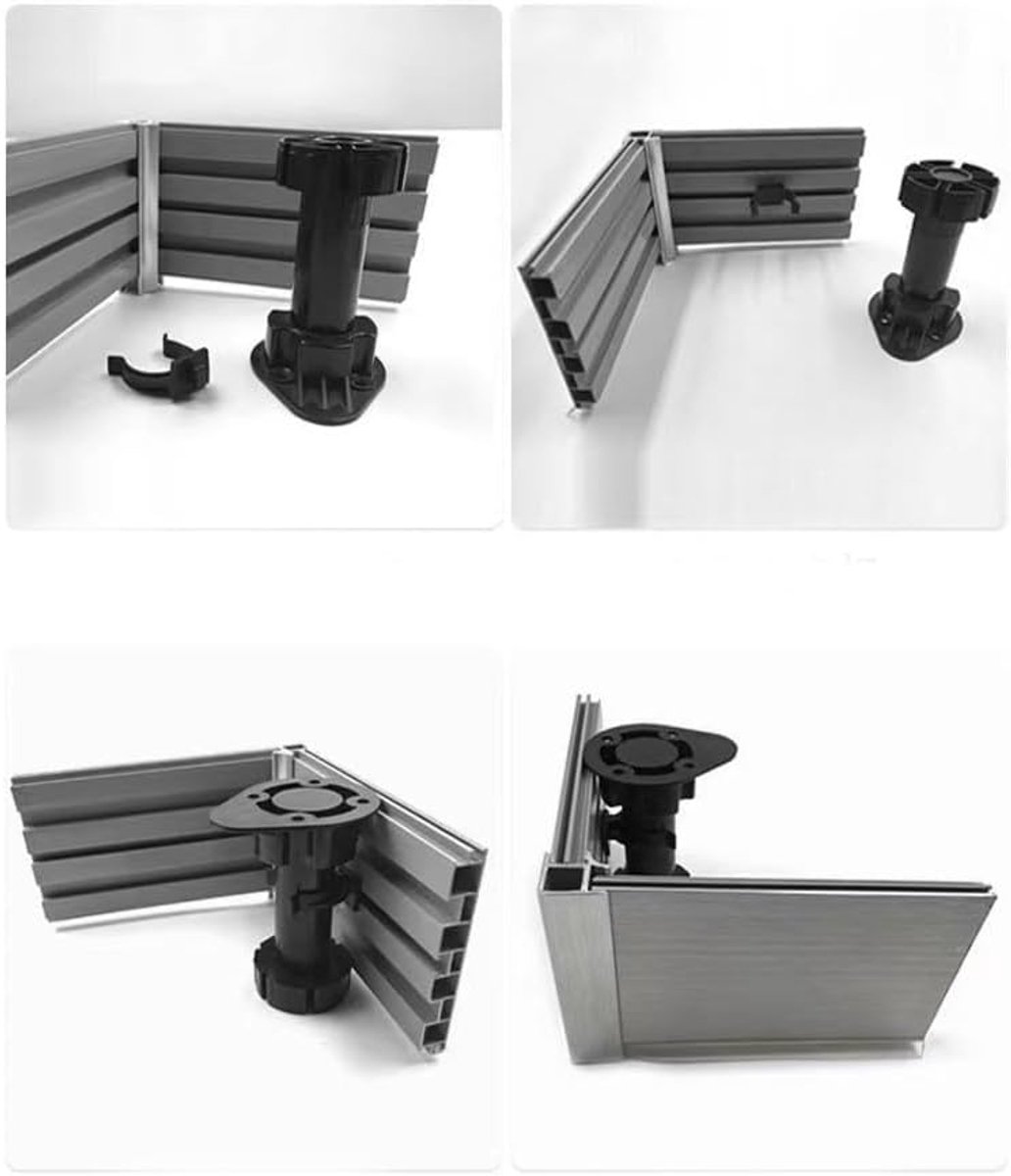 10 pieces - Skirting clips - Furniture clamps - Kitchen plinth hooks - Kitchen plinth clips - For kitchen frames mounting - Black - plastic - For cabinet legs with a diameter of 3.9 cm - For sofa, table, bed, cabinet - Image 4
