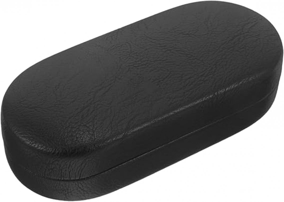 Glasses Case - Hard Glasses Case - Glasses Case - Glasses Case - Sunglasses Protective Box - Portable - Convenient Storage - Gift for Men and Women - 17*7*5.3CM - Black - PU Leather and Metal Frame - Image 1