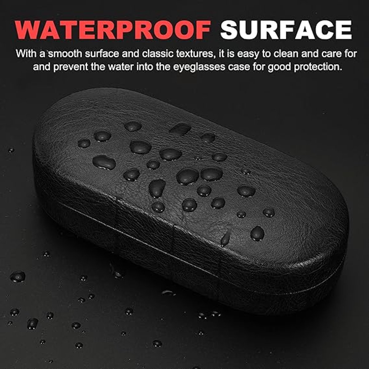 Glasses Case - Hard Glasses Case - Glasses Case - Glasses Case - Sunglasses Protective Box - Portable - Convenient Storage - Gift for Men and Women - 17*7*5.3CM - Black - PU Leather and Metal Frame - Image 3