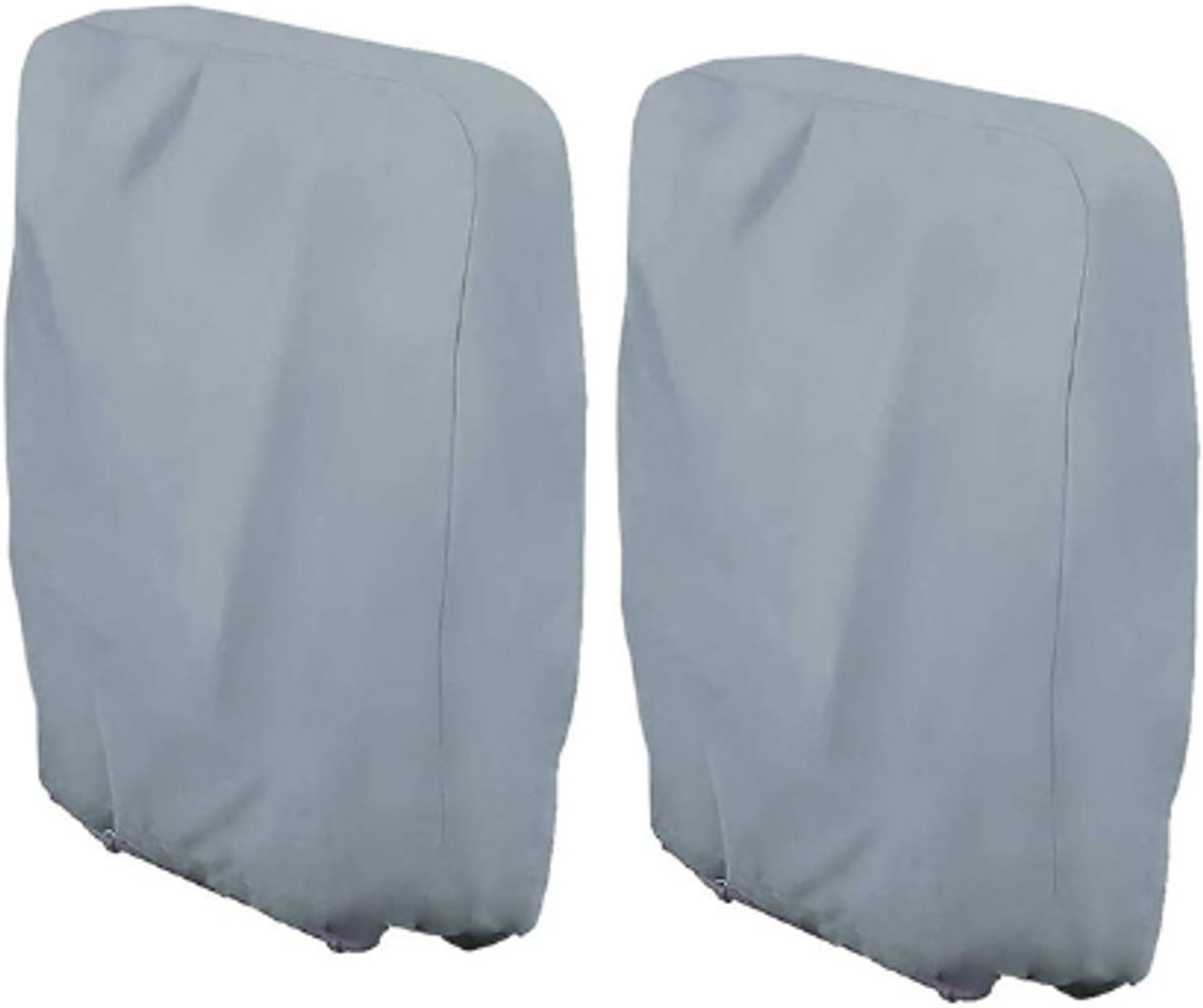 Waterproof Chair Cover - 2 Pieces - Garden Chair Cover - Protective Cover for Garden Furniture - Cover for Folding Chairs - Garden Furniture Cover - Garden Chair Cover - 71x20/34x110cm - For Outdoor Use in the Garden, Balcony or Terrace - Gray - 210D Oxfo - Image 1
