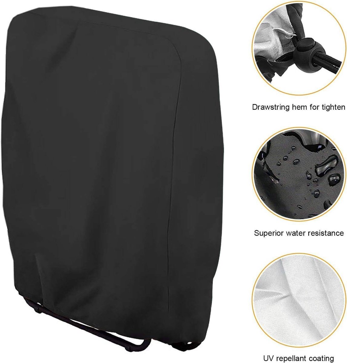 20/34*71*110cm - Garden chair covers - Foldable lounge chair cover - 210D Oxford fabric garden chair covers - Dust cover for chair - Dust cover - Garden accessories - Foldable lounger cover - with storage bag - black - Image 8