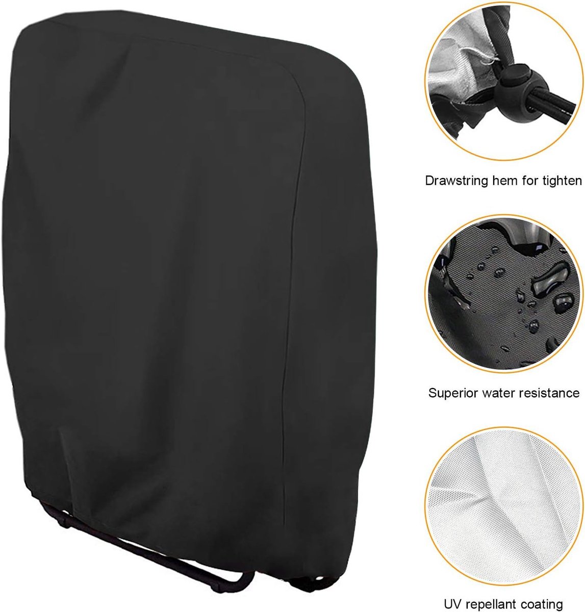 Waterproof Chair Cover - Set of 2 - Garden Chair Cover - Protective Cover for Garden Furniture - Waterproof Chair Cover - Cover for Folding Chairs - Garden Furniture Cover - Garden Chair Cover - 71x20/34x110cm - For Outdoor Use in the Garden, Balcony or T - Image 5