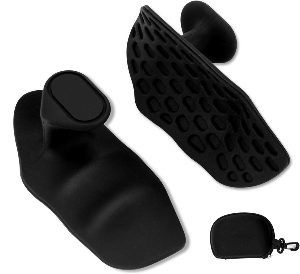 Fitness Strength Training Grips - Pack of 2 - Rubber Gym Weightlifting Non-Slip Exercise Grips - Deadlift Straps - Lift Straps - Strength Training - Fingerless Weightlifting Grips - Non-Slip Palm Protectors - Black - Image 1