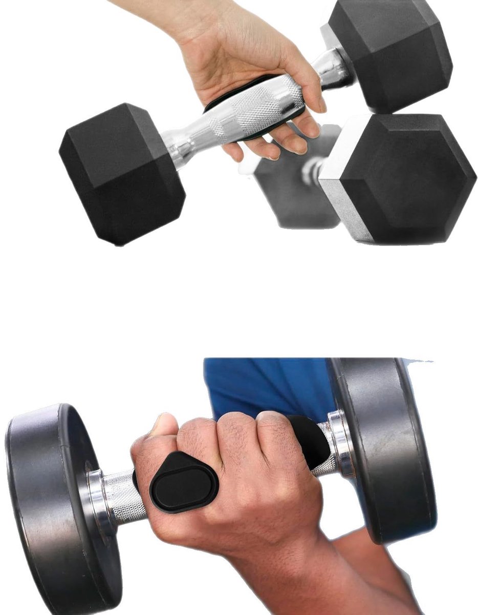 Fitness Strength Training Grips - Pack of 2 - Rubber Gym Weightlifting Non-Slip Exercise Grips - Deadlift Straps - Lift Straps - Strength Training - Fingerless Weightlifting Grips - Non-Slip Palm Protectors - Black - Image 3