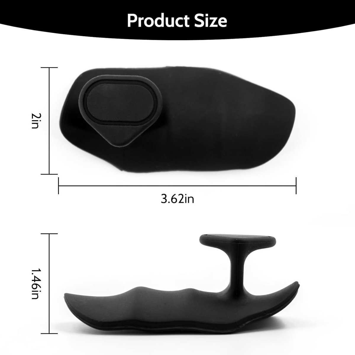Fitness Strength Training Grips - Pack of 2 - Rubber Gym Weightlifting Non-Slip Exercise Grips - Deadlift Straps - Lift Straps - Strength Training - Fingerless Weightlifting Grips - Non-Slip Palm Protectors - Black - Image 5