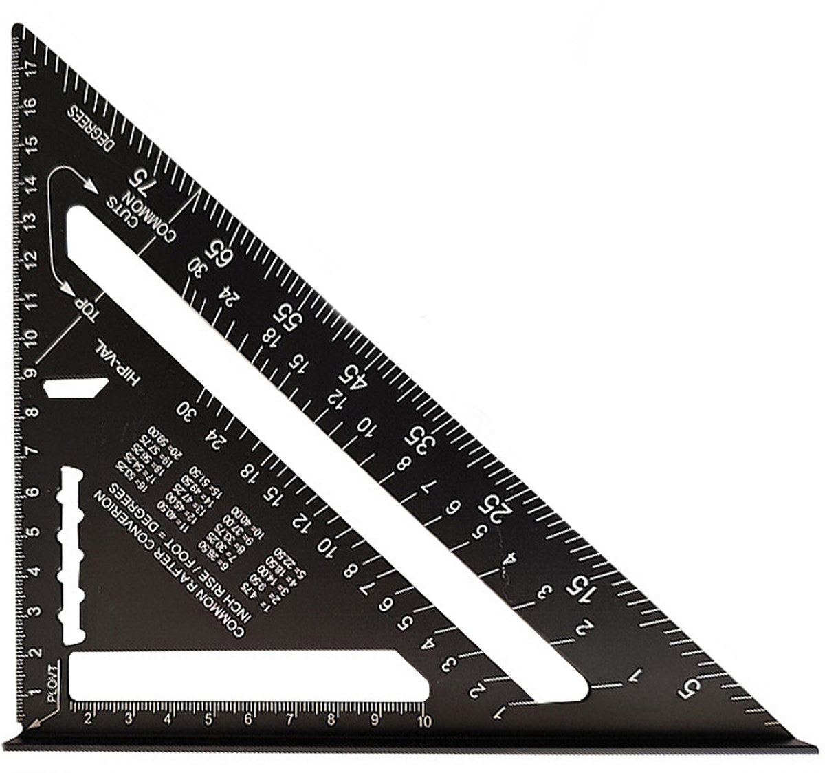 180mm Carpenter's Angle - Aluminum Ruler - Triangular Carpenter's Angle 45/90 Degrees - Carpenter's Square - High Precision Measuring Tool - For Carpenter, Roofer, Engineer - Black - Image 1