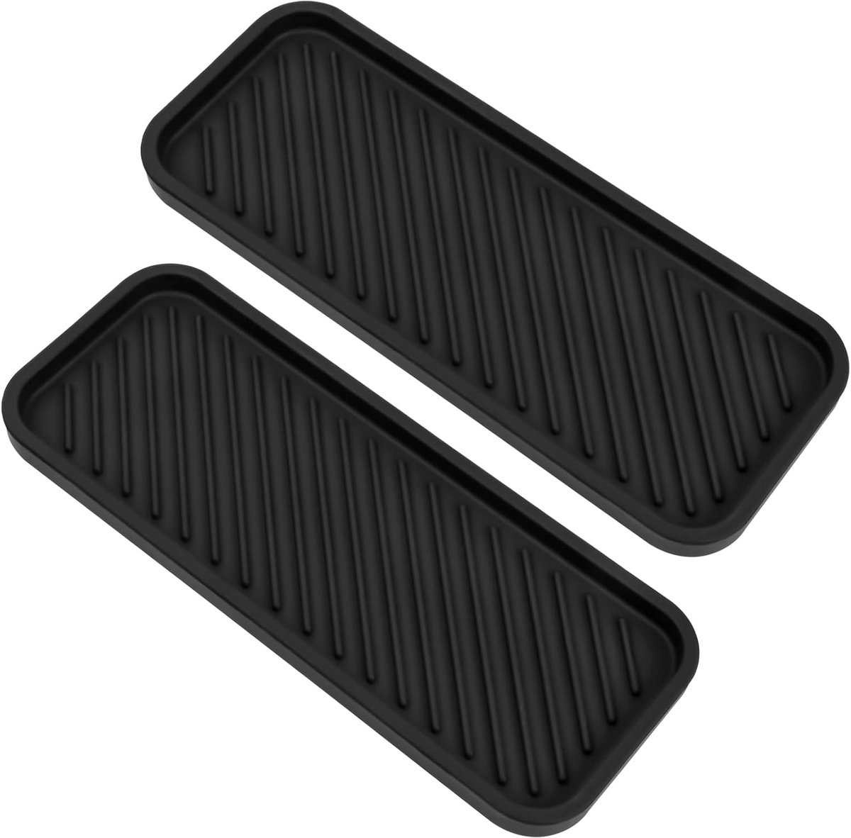 Silicone Sponge Holder - 2 Pieces - Kitchen Sponge Holders - Countertop Organizer - Sink Organizer - Kitchen Organizer - Soap Dish - Soap Rack - Non-Slip - For storing sponges, dishwashing products, plates, soap, brushes - Black - Image 1