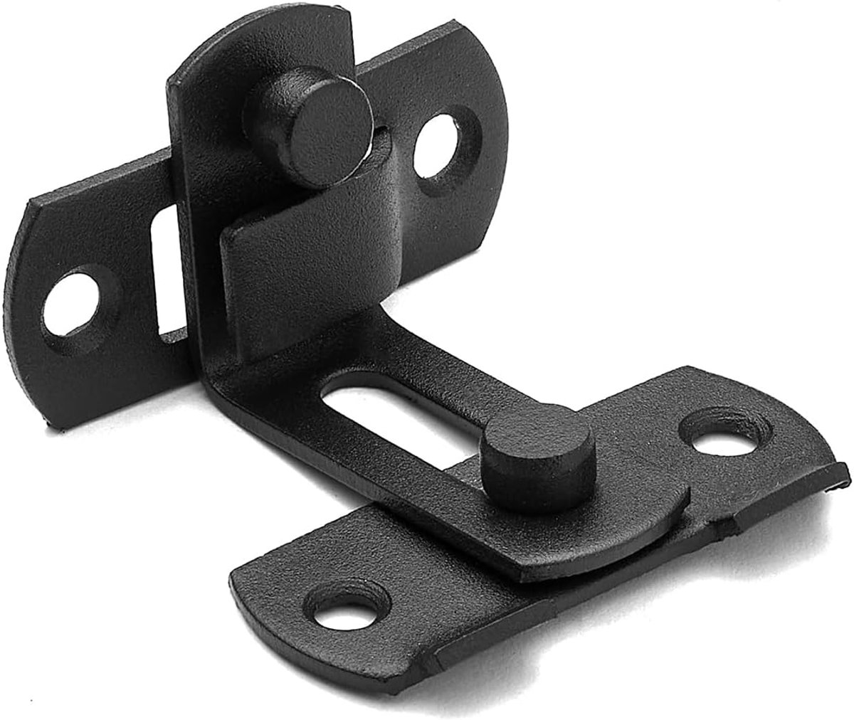 Door latch - 90 degree angle door locks with screws - black - stainless steel - security sliding lock - for doors and windows - 62*70 mm - Door security - Image 2