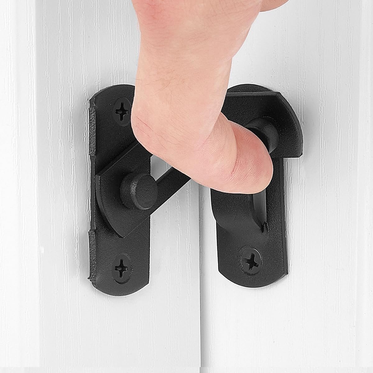 Door latch - 90 degree angle door locks with screws - black - stainless steel - security sliding lock - for doors and windows - 62*70 mm - Door security - Image 3