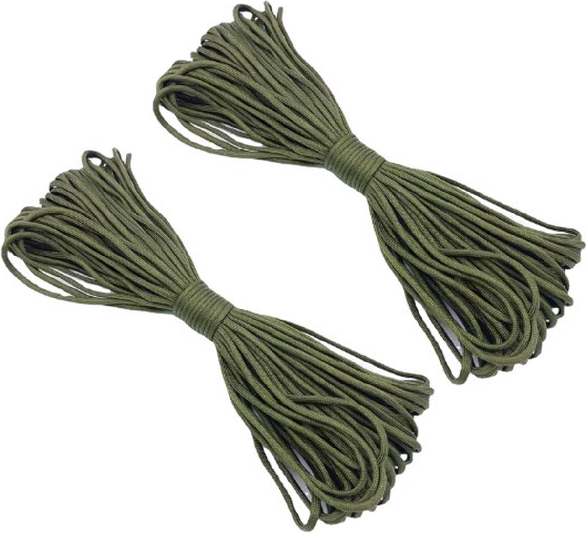 2 pieces - Paracord - 30M - Rope - 4mm Paracord - Clasps, Carabiner, Keyrings, Buckle - Craft Set for Adults, Children, Girls - Bracelet, Lanyard, Keychain Making - Green - Polypropylene - Image 1