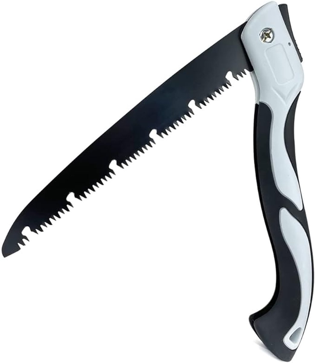 Folding Saw - Folding Pruning Saw - Garden Hand Saw - Folding Saw - 250 mm Saw Blade, 525 mm Total Length - Black - Tree Saw - Wood Saw - Manganese Steel - Image 1