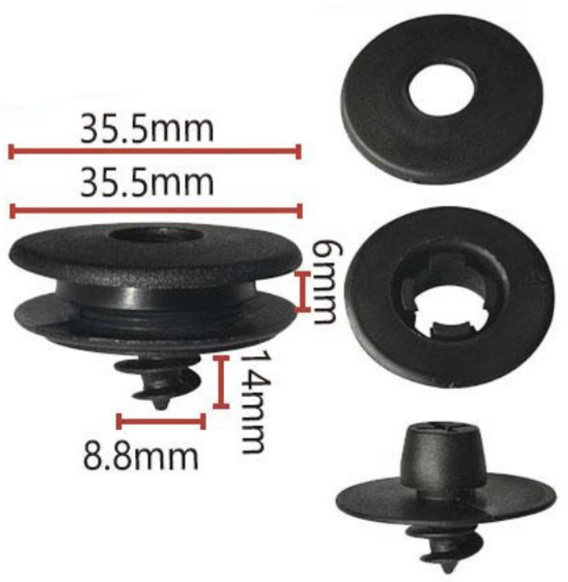 Car Floor Mat Fastening Clips - Pack of 10 - For Attaching Car Anti-Slip Mats - Car Mat Fastening Buckles - Black - Plastic - Universal - 3.55*2 cm - Suitable for Most Car Floor Mats - Image 6