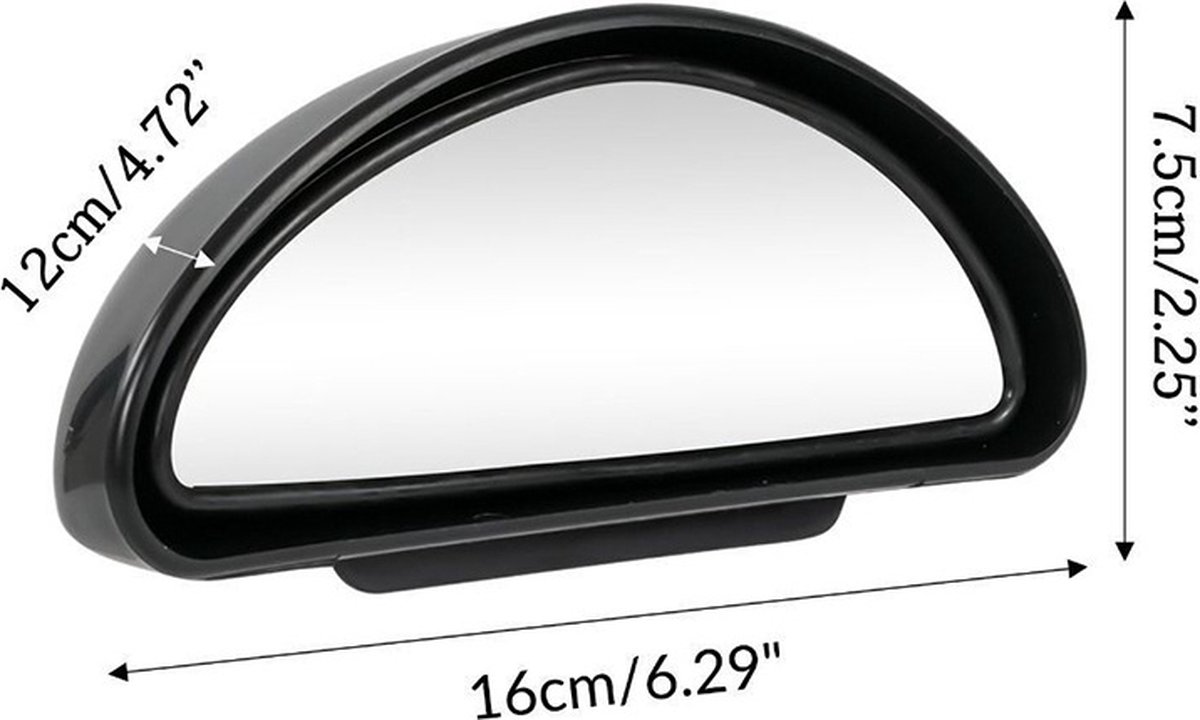 2 pieces (right and left) - Rearview mirror - Banana mirror - Exterior mirrors - Adjustable blind spot mirror - Car mirrors - 16cm - universal - 360 ° - Car/caravan accessories - Image 6