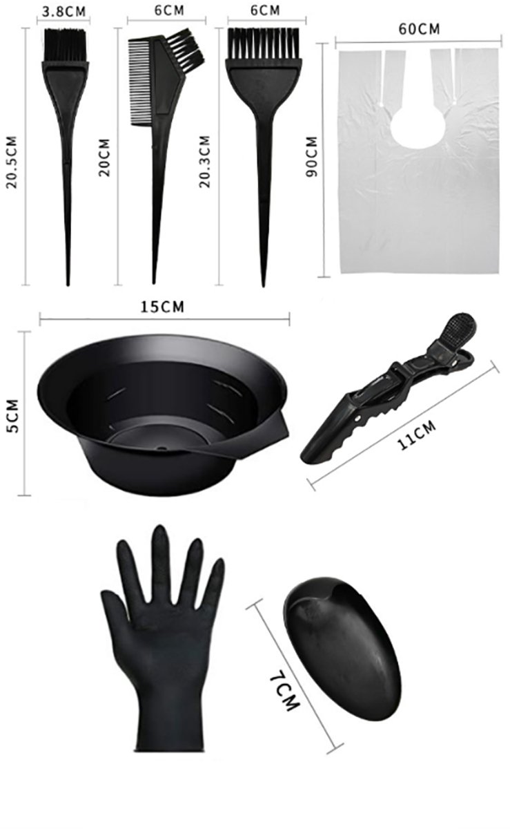 Hair Dye Set - 20-Piece - Paint Brush - Hair Dye Brushes - Brush + Tray + Gloves - Hair Dye Supplies - Hair Dye Starter Kit - Hairdressing Products - Hairdressing Accessories - Image 3