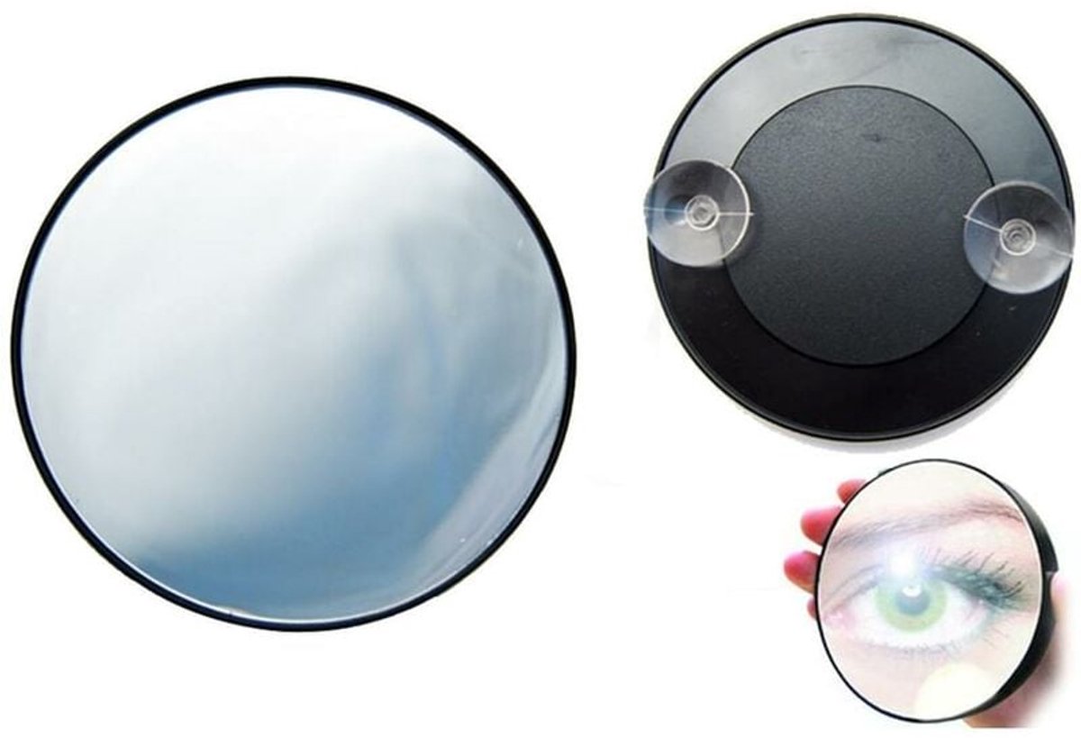 Make-up Mirror - 10x Magnification - With Suction Cup - Magnifying Mirror - Round - Portable Bathroom Shower Mirror - For detailed make-up and skin care up close - 88mm - Image 4