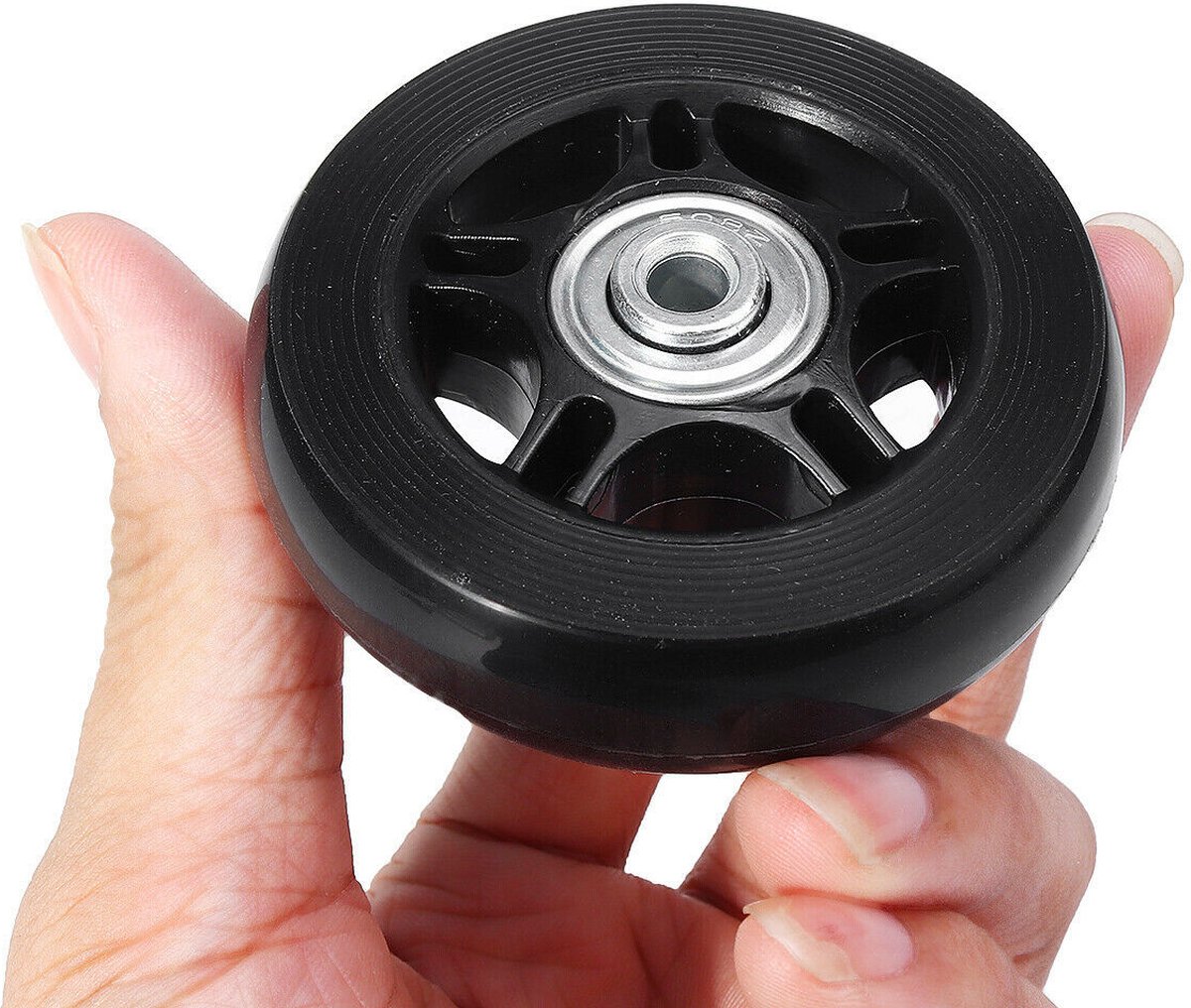 Set of 2 - Suitcase wheels - Replacement wheels for suitcases - Rubber casters - Bearings - Repair kits - 60mm x 18mm - Spare wheels - Suitcase - Casters - Luggage wheels - With screws - Wheels - Caster wheel - Suitcase wheels replacement set - Image 7