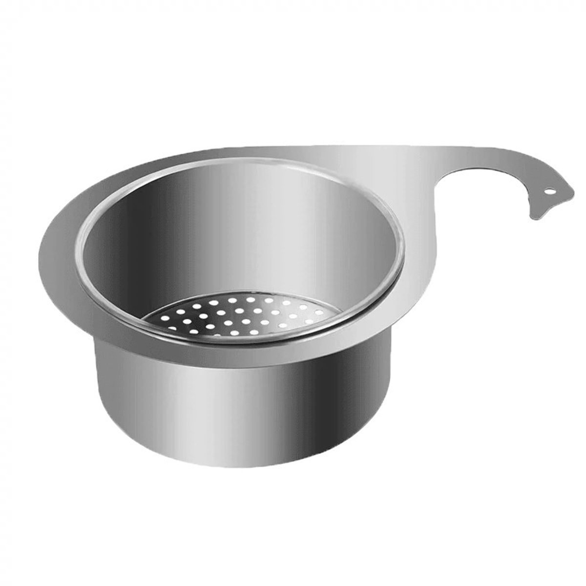 Colander - Sink Colander - 21*5.8 cm - Kitchen Utensils - Kitchen Colander - Silver - Stainless Steel - Sink Basket - Suitable for Kitchen Use - Image 1