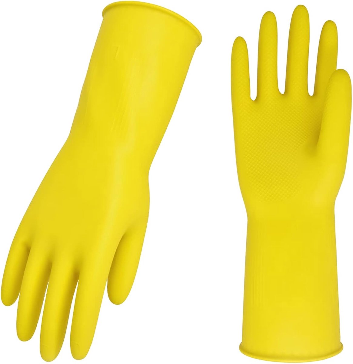 Cleaning gloves - size S - 3 pairs - waterproof rubber gloves - Household gloves - Yellow - Reusable - rubber - dishwashing gloves - Non-slip - Image 1