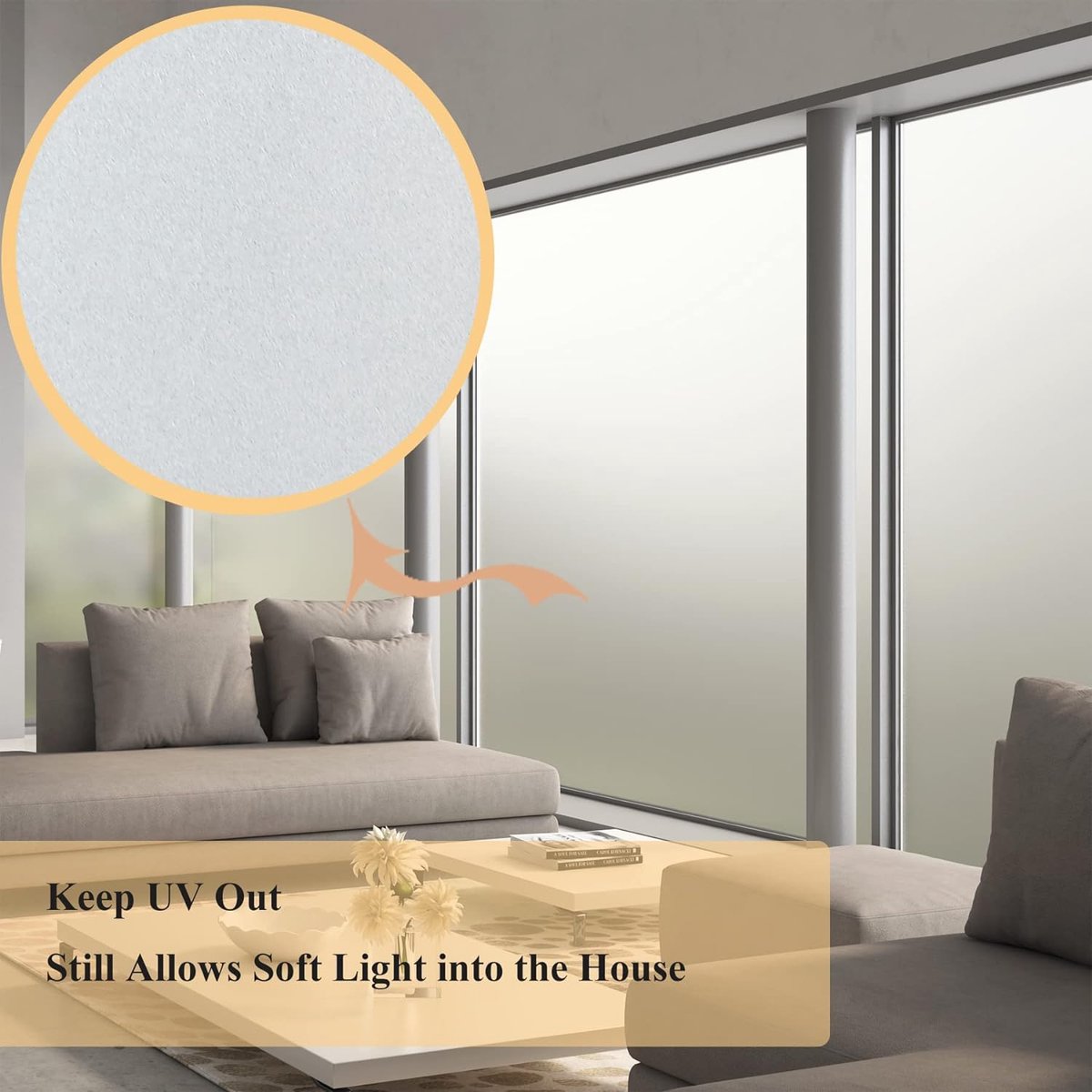 Window film - 45 x 200cm - PVC - translucent matt - Anti-glare - Static - No glue - for bathroom home office - Image 3