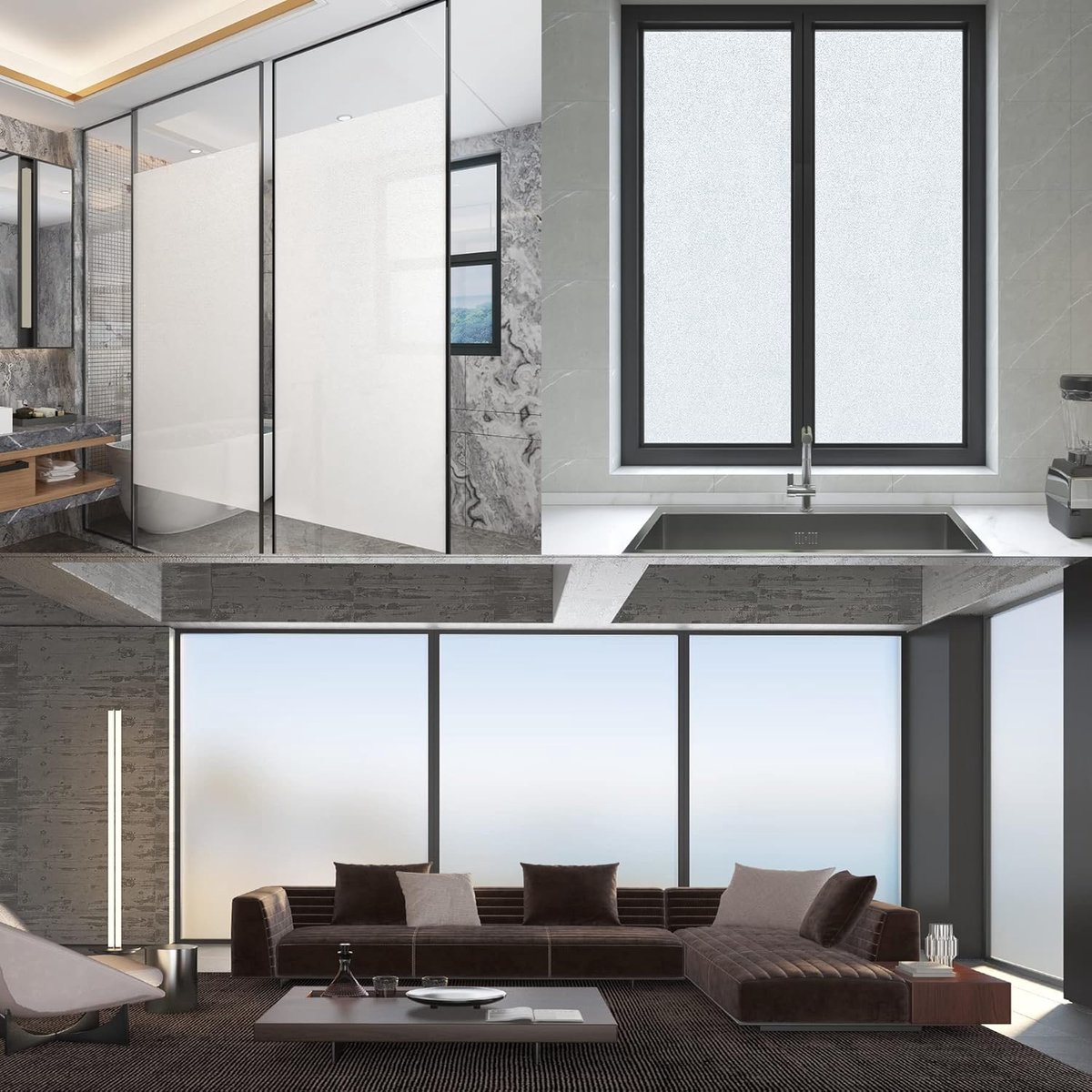 Window film - 45 x 200cm - PVC - translucent matt - Anti-glare - Static - No glue - for bathroom home office - Image 5