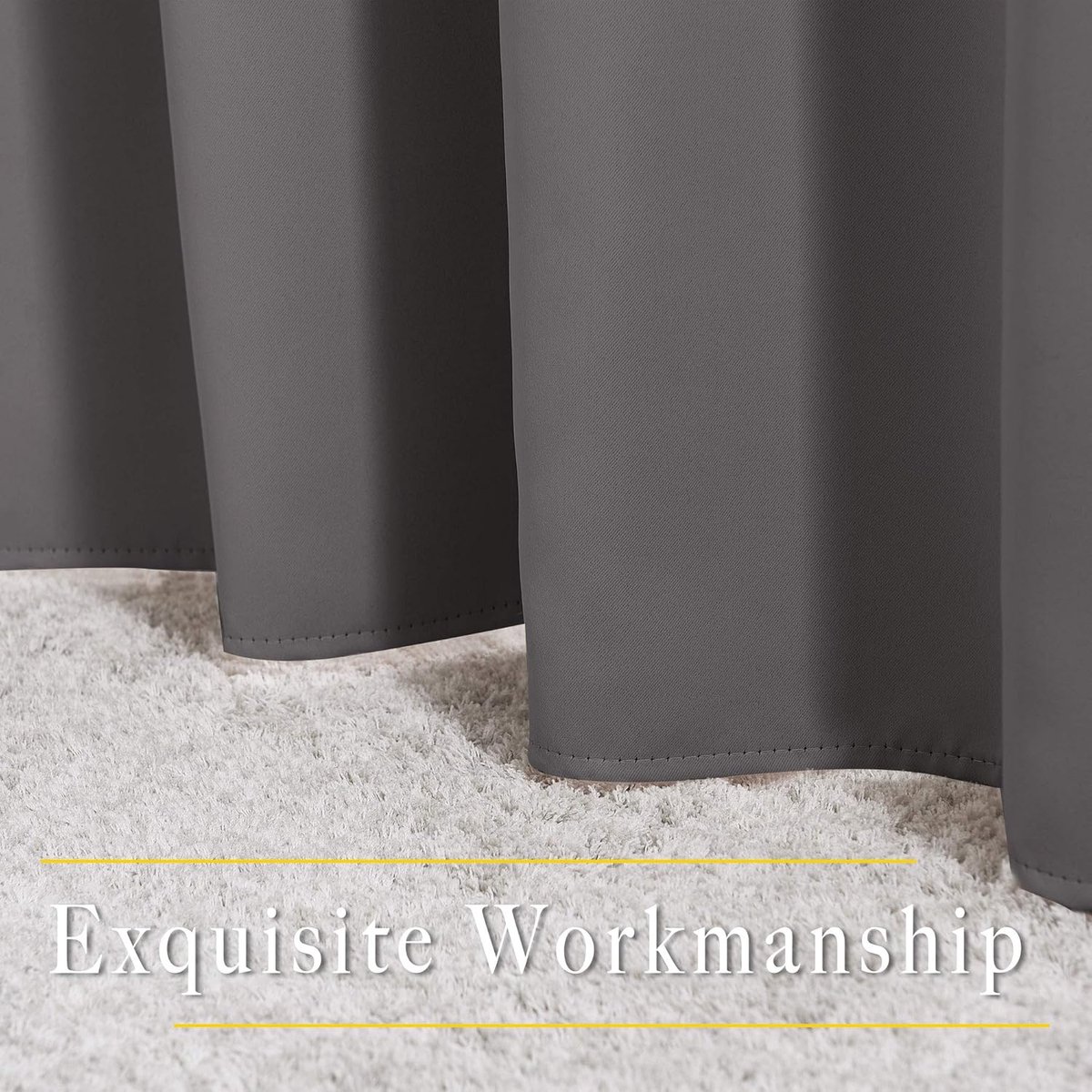 Curtain - Luxury, Blackout - 150*200 cm - Gray - 1 Piece - ready-made - with holes - Image 1