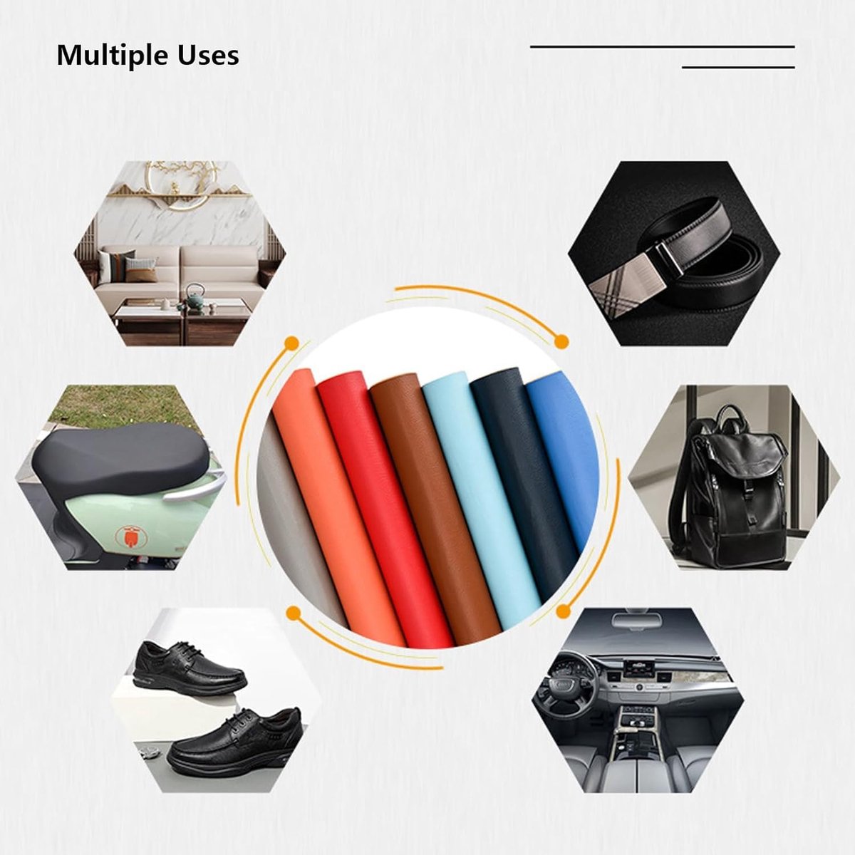 Self-adhesive leather repair kit - 50*137cm - leather sofa - leather repair - leather patch - self-adhesive sticker - PU Leather - Repair kit - Multifunctional - Sofa repair - Black - Image 2