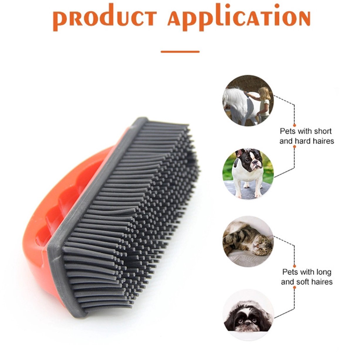 Pet Hair Remover for Fabric - Remove Dog and Cat Hair from Clothing, Furniture, Cushions and Car Interiors - Rubber Hair Remover - Soft Deshedding Brush - Red - For Pets and Furniture - Image 6