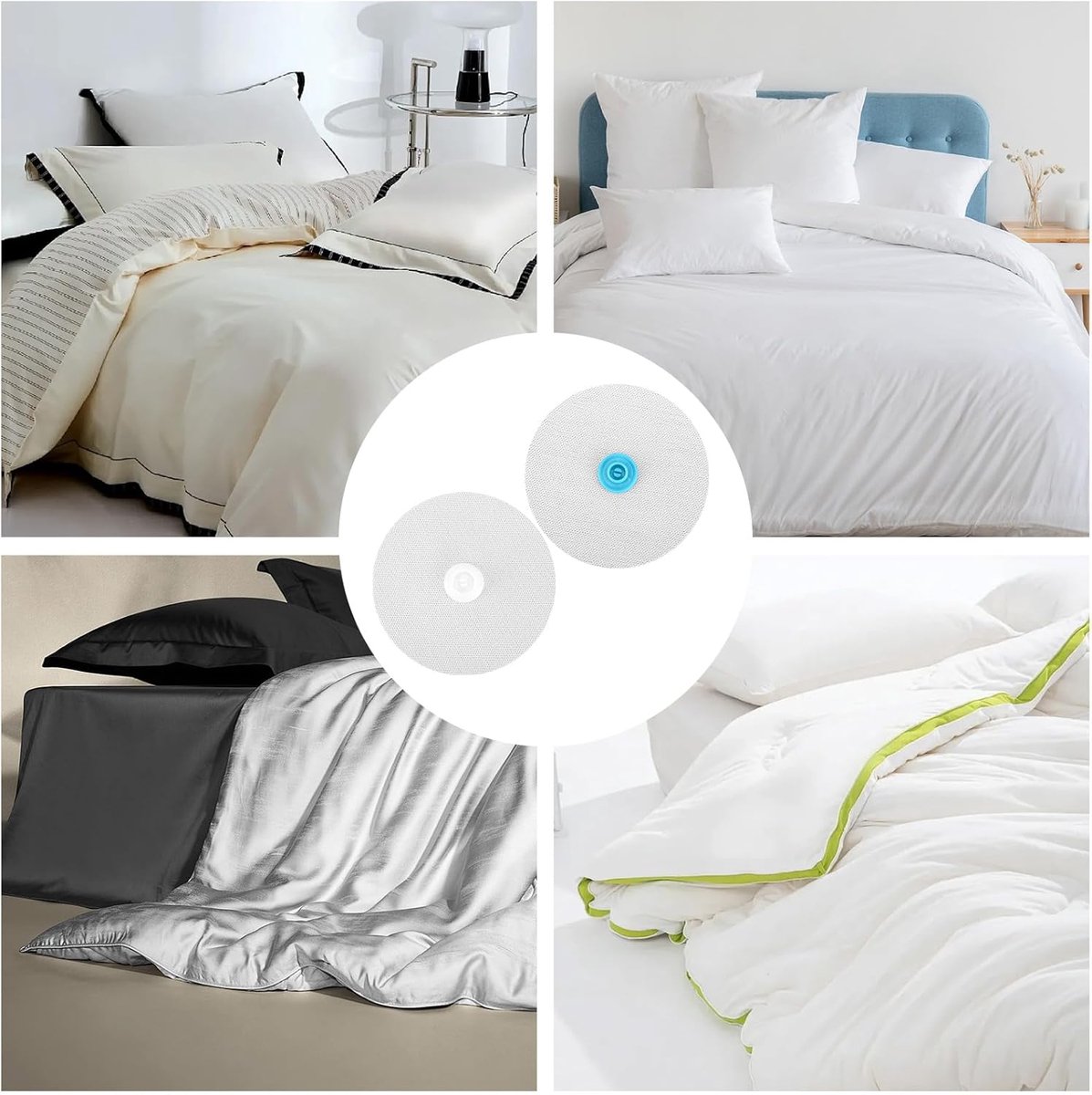 Bedding Snaps - 10 Pairs - Duvet Cover Snaps - Polyester - Plastic - Duvet Clips - Iron-On Duvet Fasteners to Hold Duvet - Duvet Clamps - Bed Sheet Tensioners - 60mm - White - Image 5