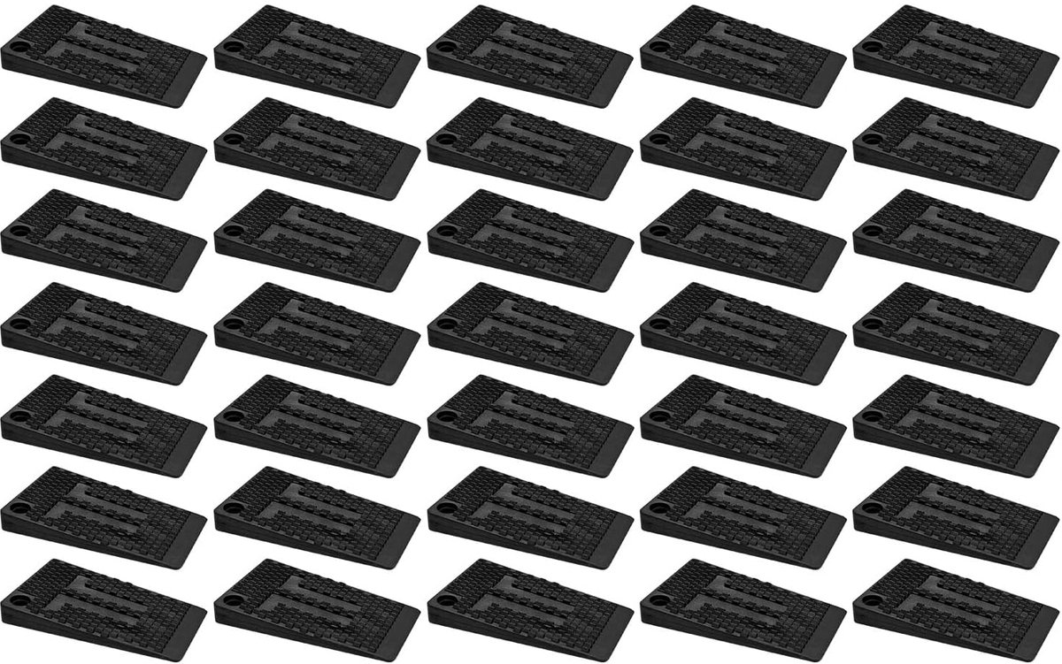 Furniture wedges - 35 pieces - Leveling wedges - Leveling pad Base leg - Furniture coaster - Furniture feet - Wedge set - Leveling wedge - Black - 5*3*0.5 cm - Plastic - Image 1