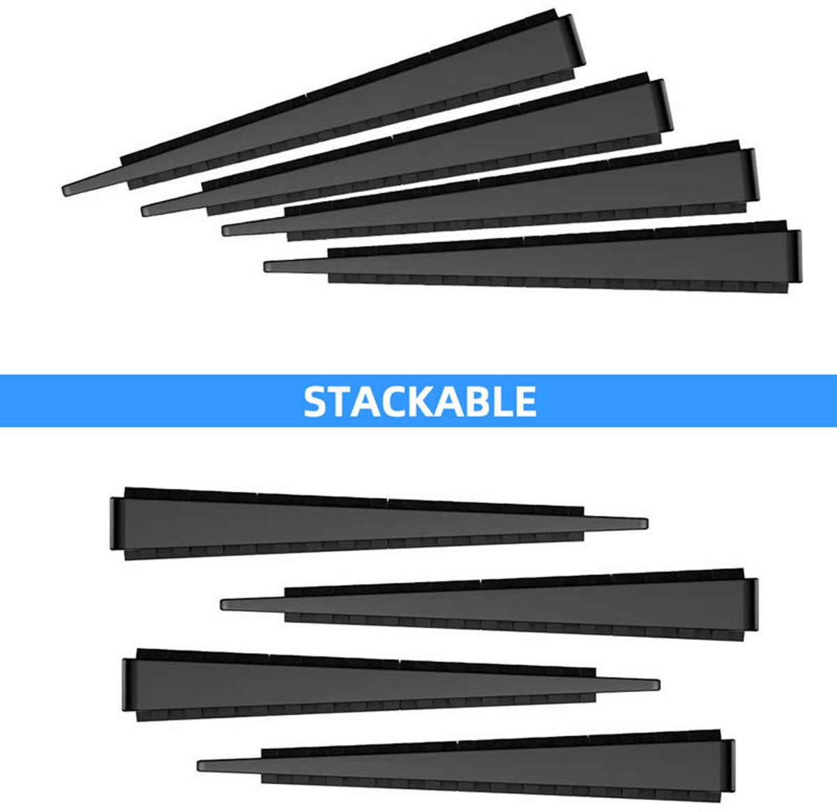 Furniture wedges - 35 pieces - Leveling wedges - Leveling pad Base leg - Furniture coaster - Furniture feet - Wedge set - Leveling wedge - Black - 5*3*0.5 cm - Plastic - Image 2